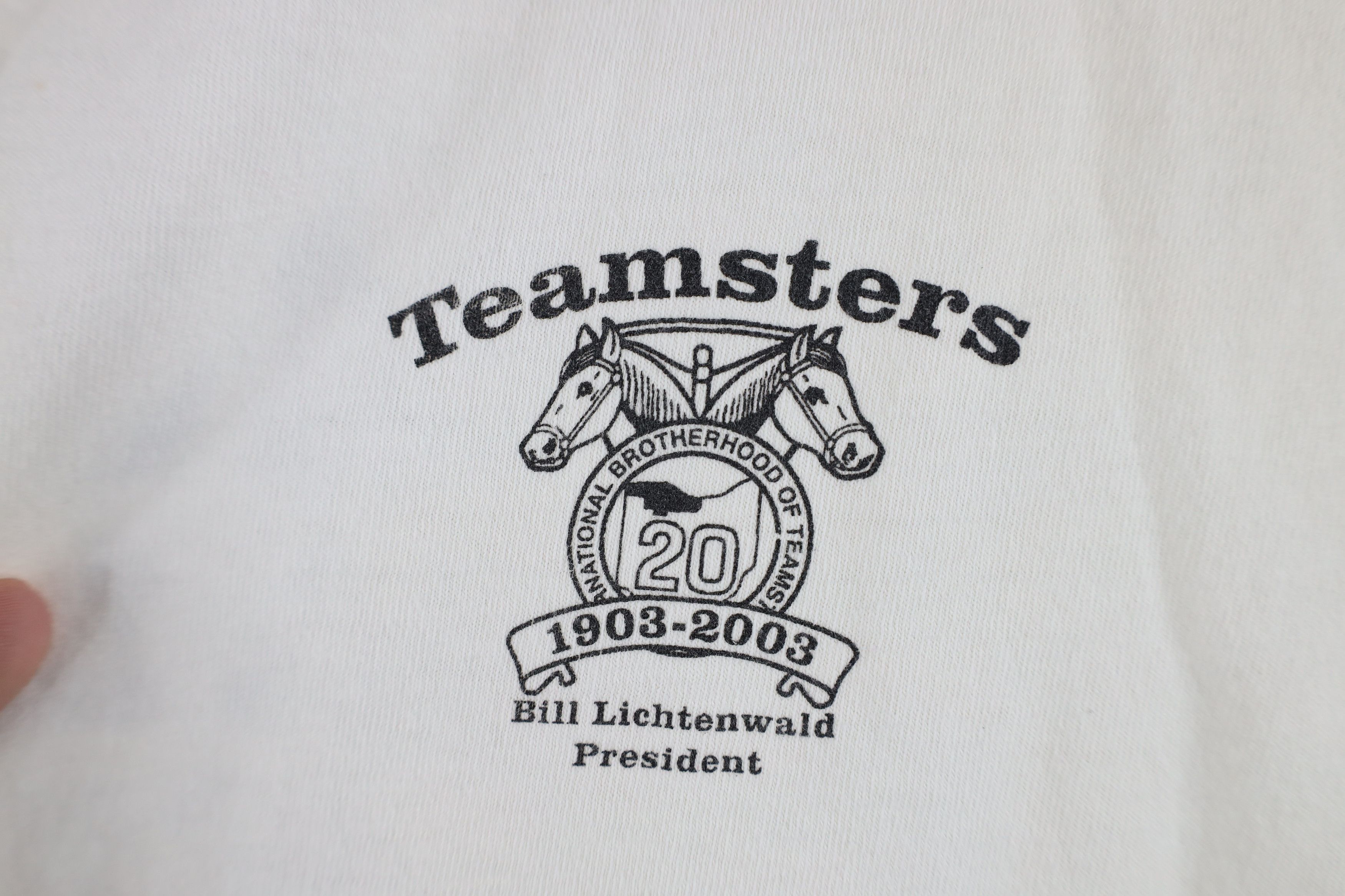 Vintage Vintage Y2K 2003 Teamsters Union 100 Year Local 20 T-Shirt Size US XL / EU 56 / 4 - 4 Thumbnail