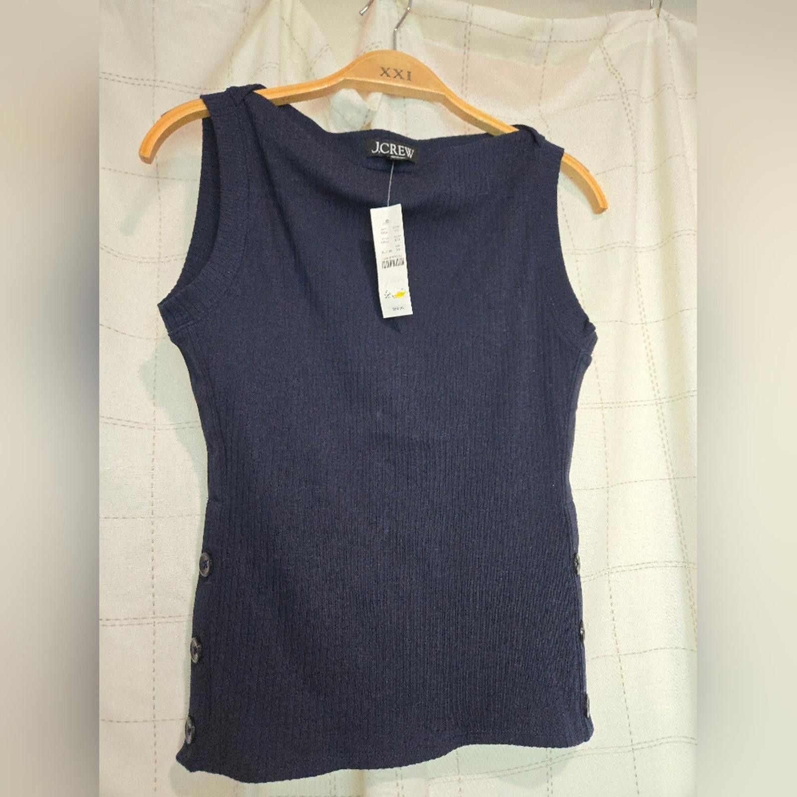 J.Crew J Crew Premium Rib Side-Button Top Size XS / US 0-2 / IT 36-38 - 2 Thumbnail