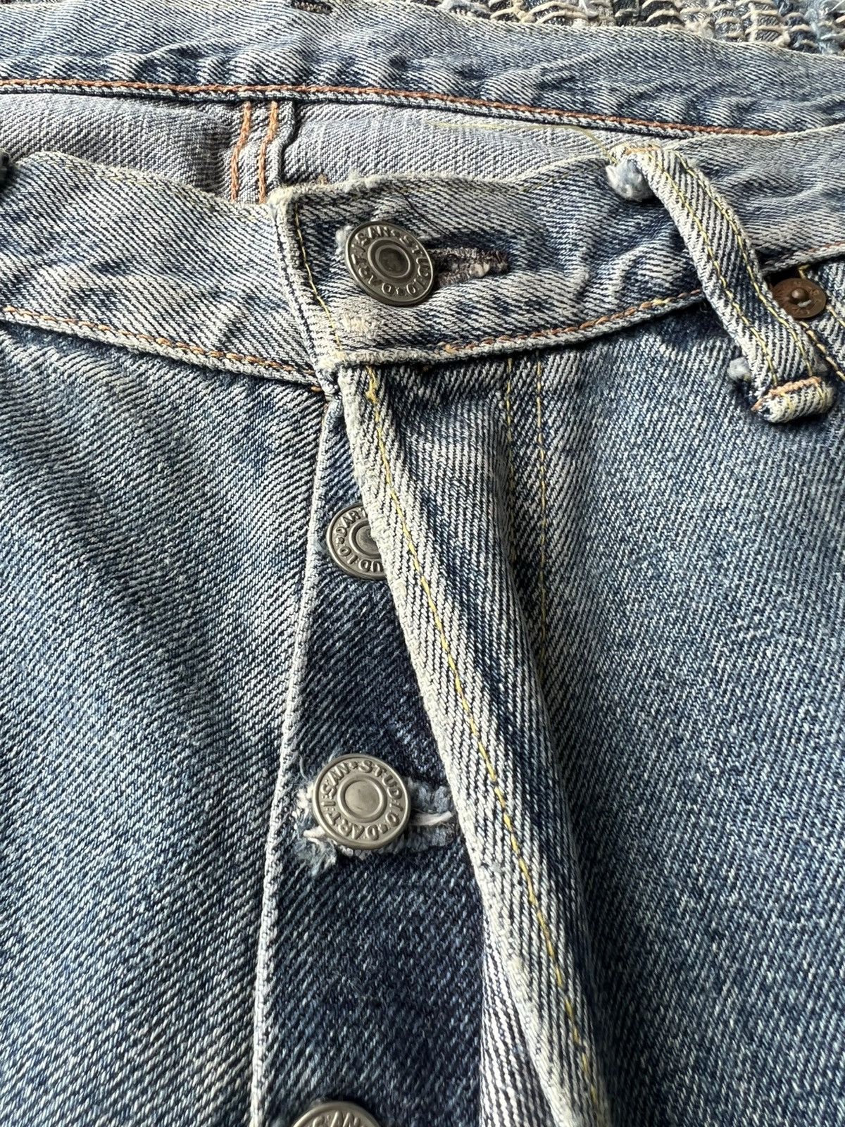 Levi's Vintage Clothing Studio D'Artisan Raw Hem Beauty Faded Selvaged Jorts Denim Size US 34 / EU 50 - 6 Thumbnail
