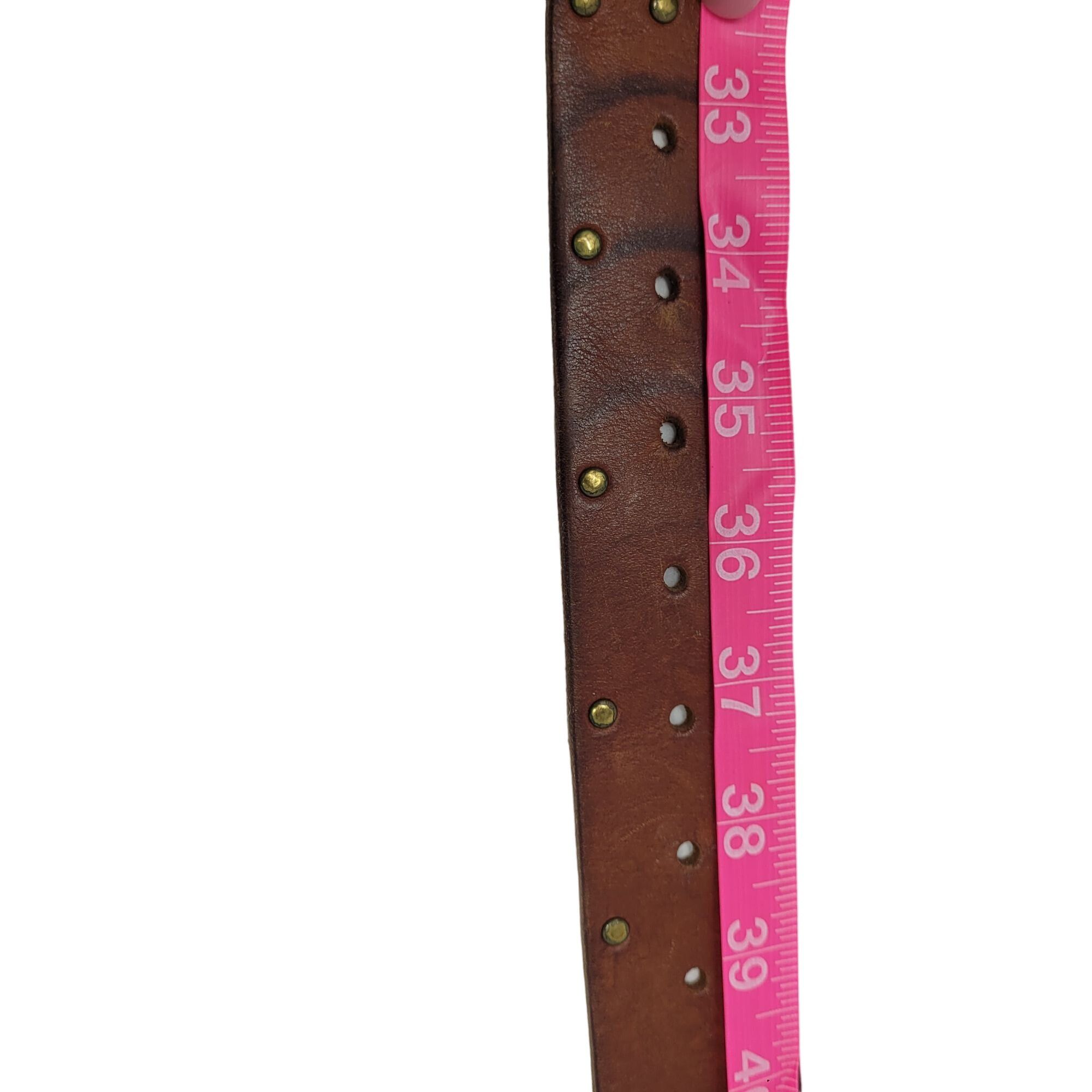 American Eagle Outfitters AEO Genuine Leather Brown Belt M Perforated Studded Boho Cou Size ONE SIZE - 10 Thumbnail