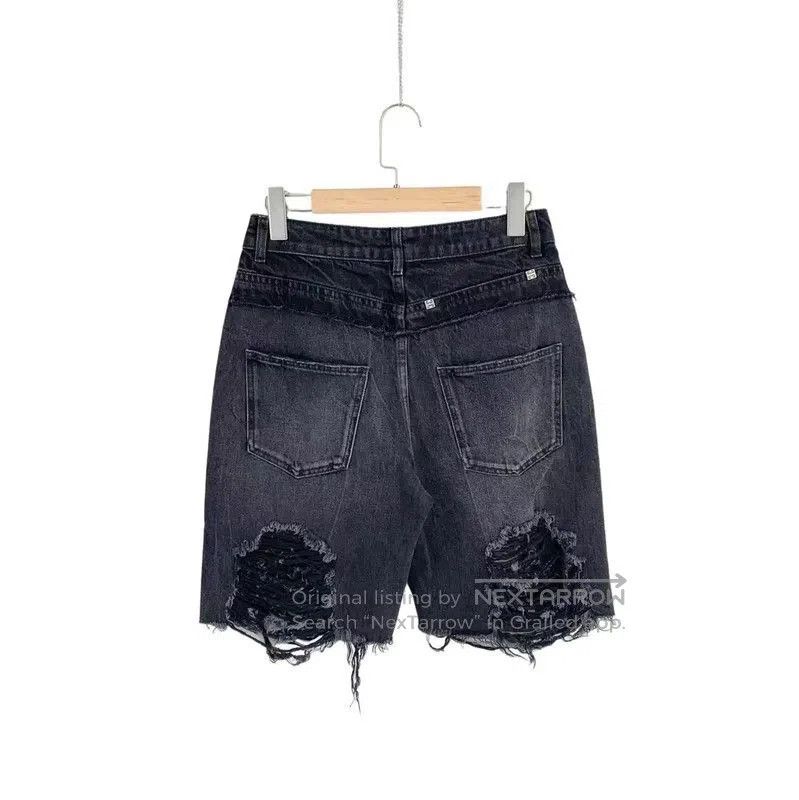 Givenchy Givenchy Black Cotton Distressed Women's Shorts . Size 28" / US 6 / IT 42 - 2 Thumbnail