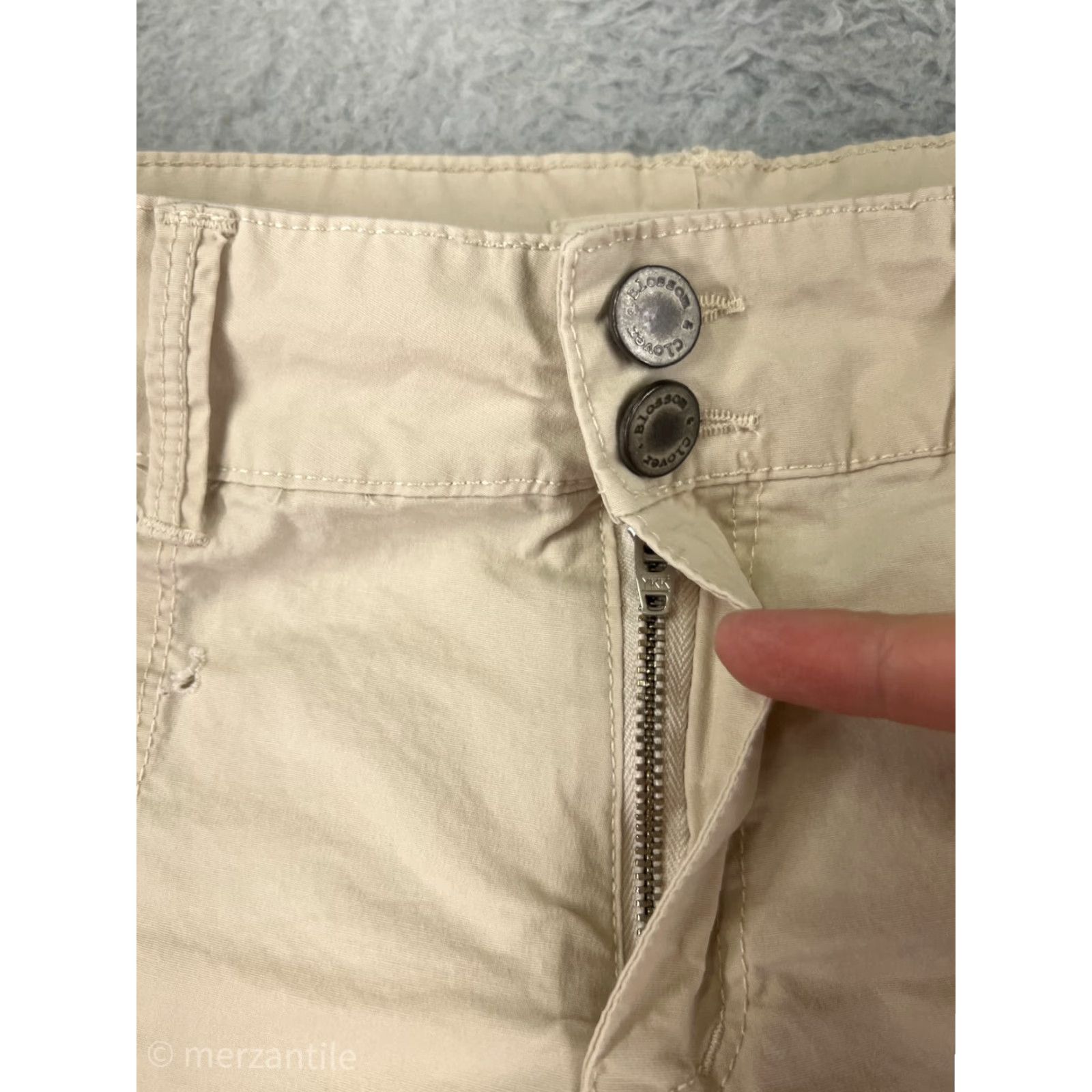 Vintage Blossom & Clover Pants Womens 6 Beige Cargo Jogger Bush Pockets Ankle Tie Size 28" / US 6 / IT 42 - 3 Thumbnail