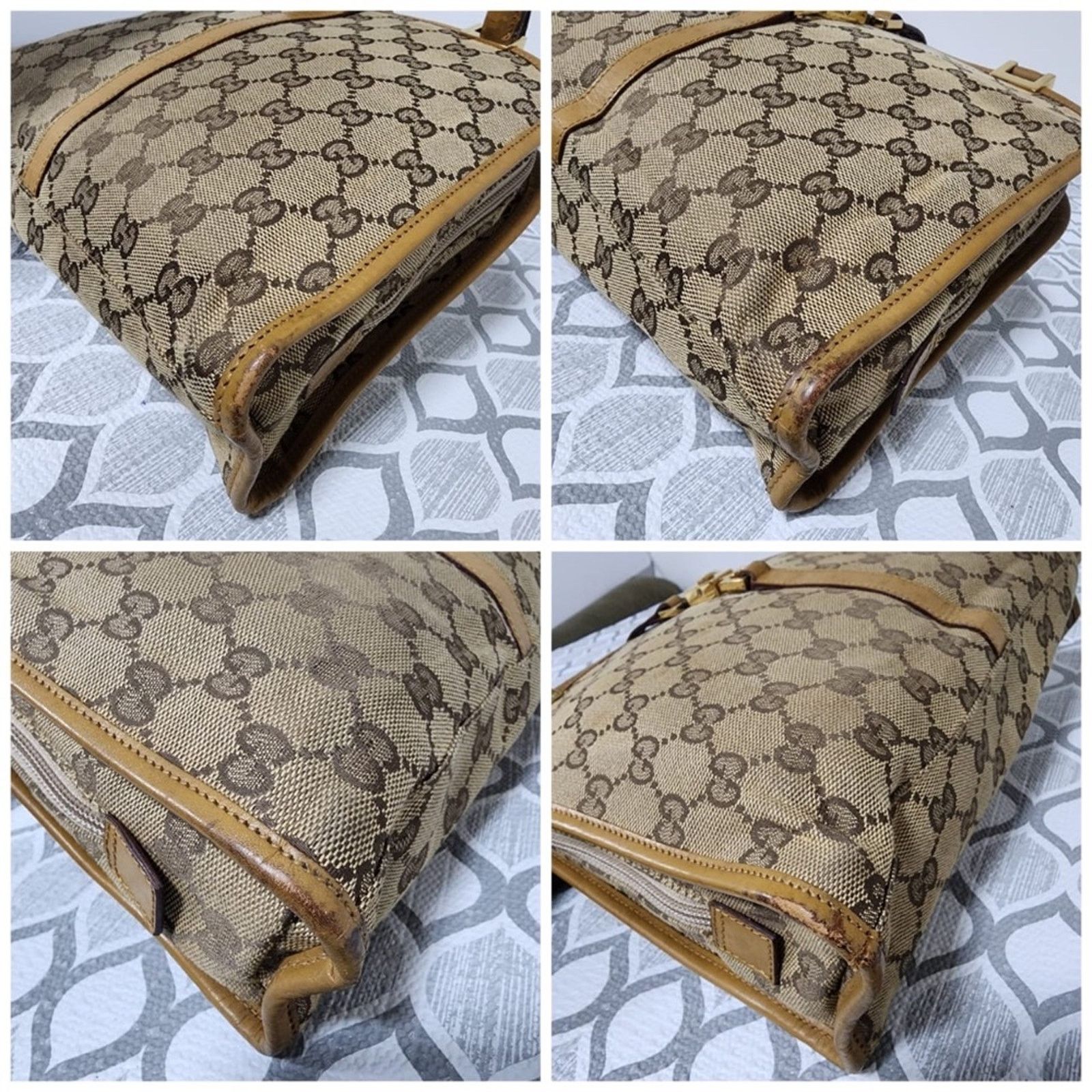 Gucci Au Gucci Vintage Piston Lock Jackie Shoulder Bag Brown/Beige Size ONE SIZE - 6 Thumbnail