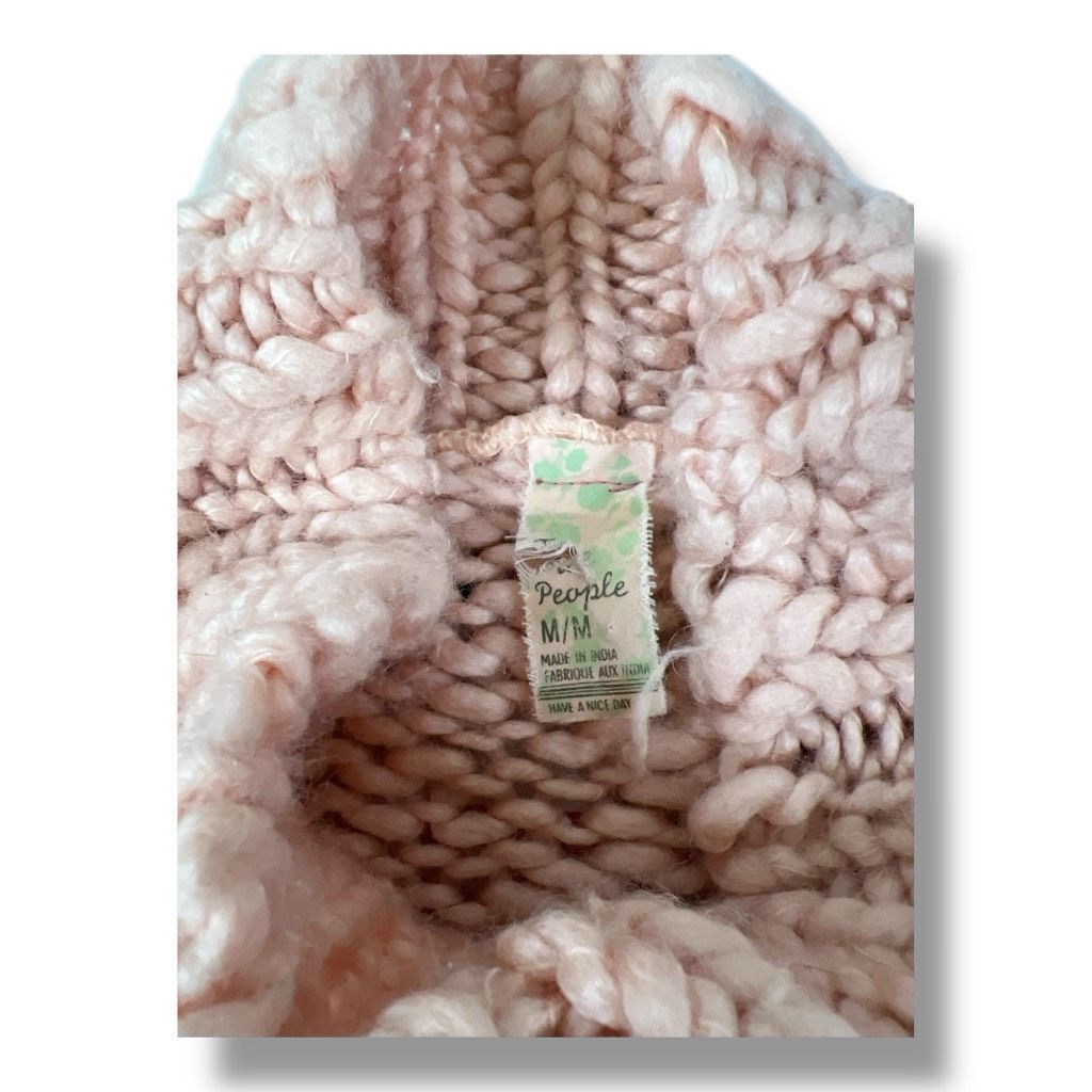 Free People Free People Pink Wool Mock Neck Chunky Sweater Size Medium Size M / US 6-8 / IT 42-44 - 5 Thumbnail