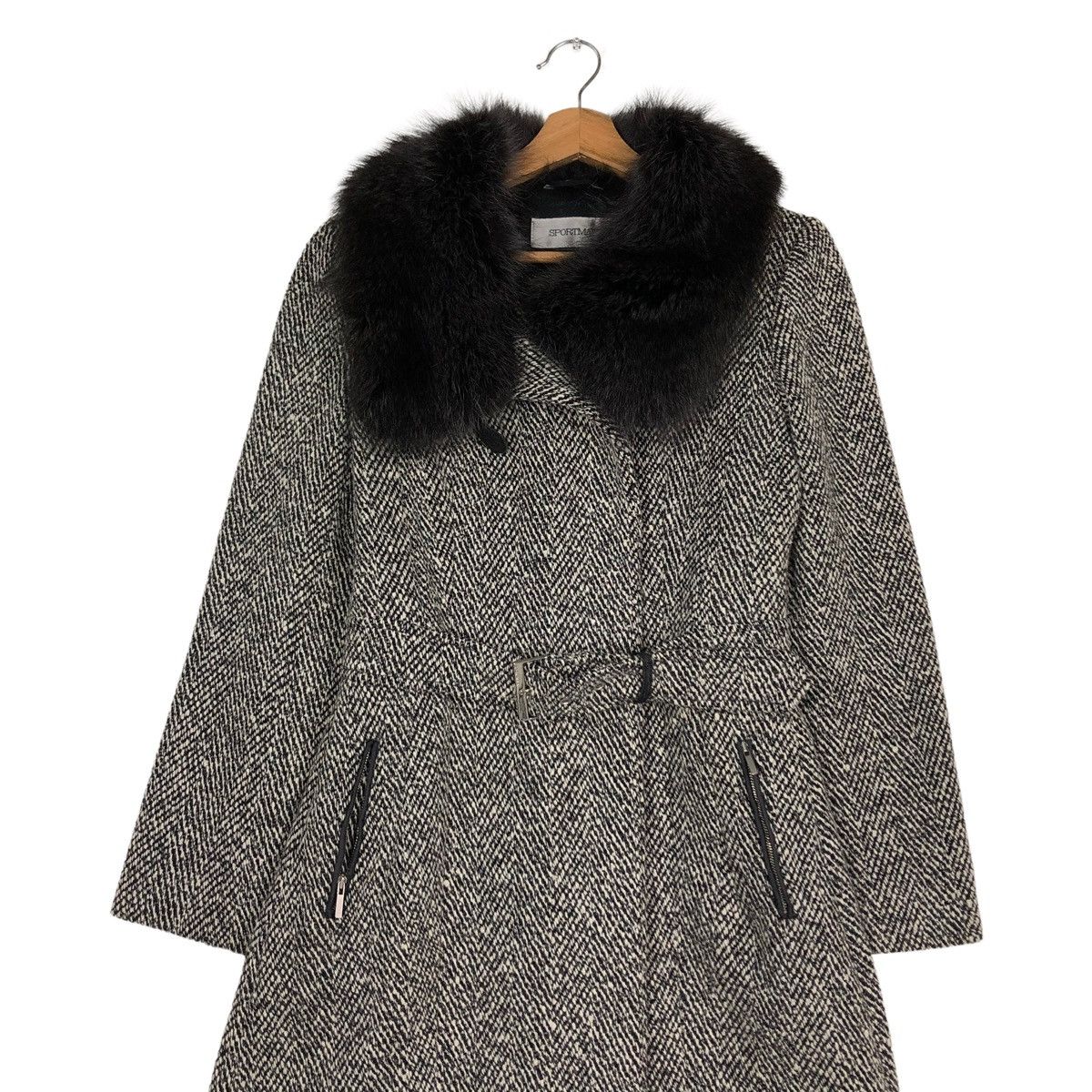 Vintage 🔥VINTAGE LONG JACKET WOOL SPORTMAX ITALY MINK FUR COLLAR Size M / US 6-8 / IT 42-44 - 4 Thumbnail