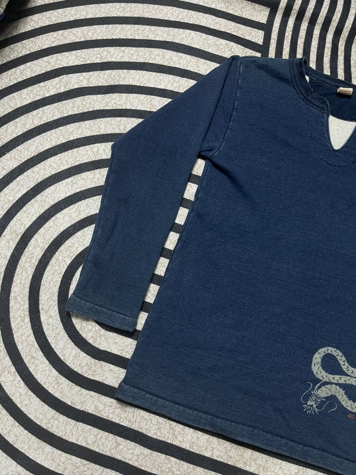 45rpm 90s 45RPM SWEATSHIRT LONG SLEEVE INDIGO DYE V-NECK Size US S / EU 44-46 / 1 - 3 Thumbnail