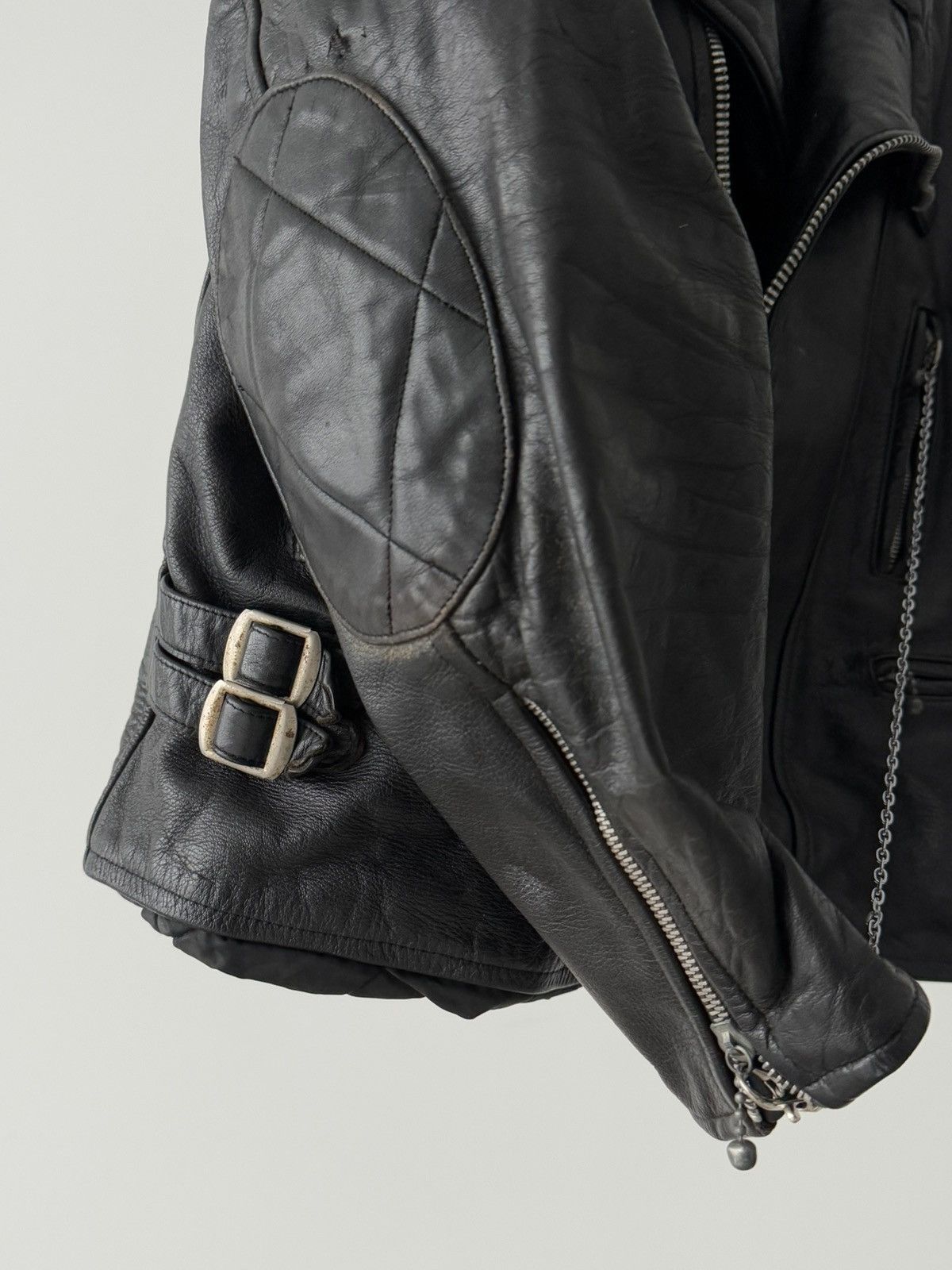 Vintage 1960s Vintage British ‘Clix’ Zipper Biker Leather Jacket Size US L / EU 52-54 / 3 - 7 Thumbnail