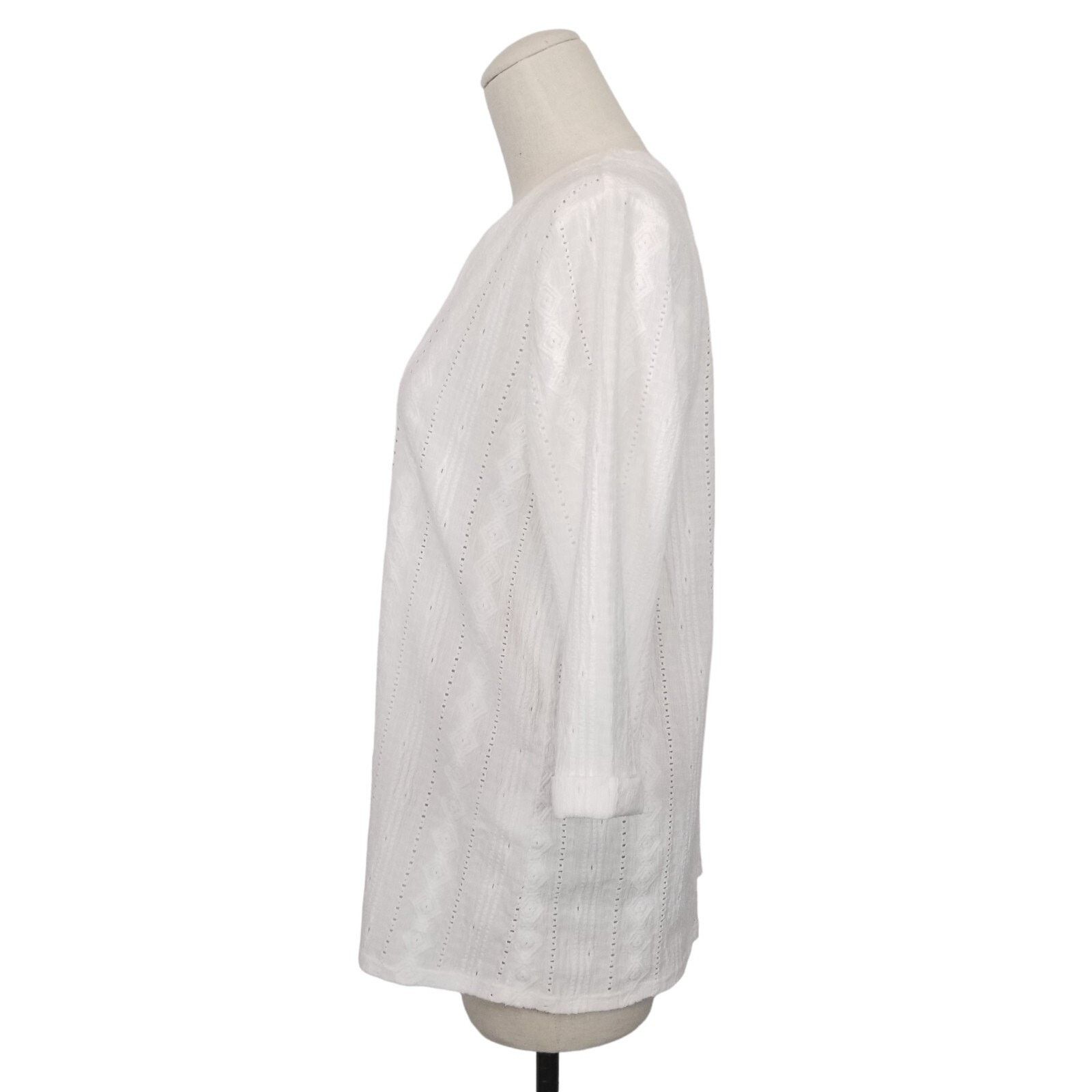 NIC+ZOE Nic+Zoe Angled Lace Blouse Milk Sz Small Size S / US 4 / IT 40 - 3 Thumbnail