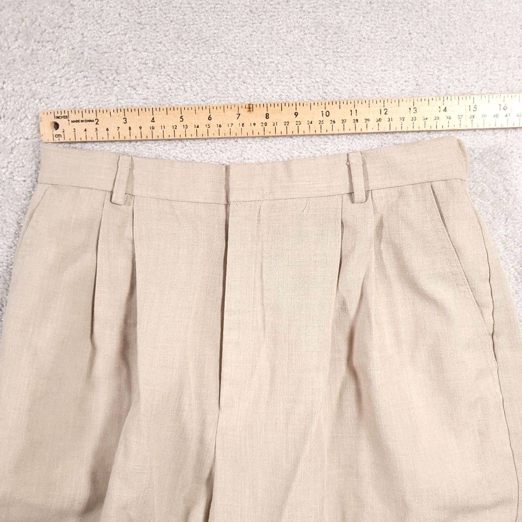 Vintage VINTAGE IC Isaacs Mom Shorts Women's 16 Tab High Rise Elastic Waist Baggy Woven - Beige Cotton Secretar y/Geek Mens? Size 38" / US 16 / IT 52 - 4 Thumbnail