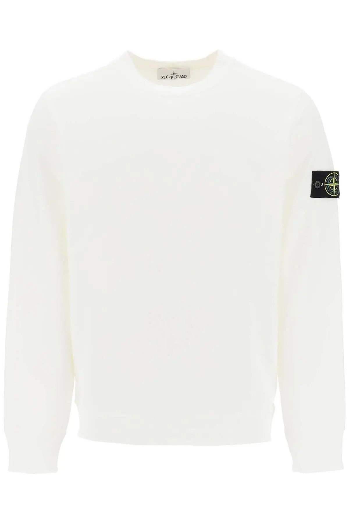 image of Stone Island O1S22I1N0524 Crewneck Sweatshirt In White, Men's (Size Small)