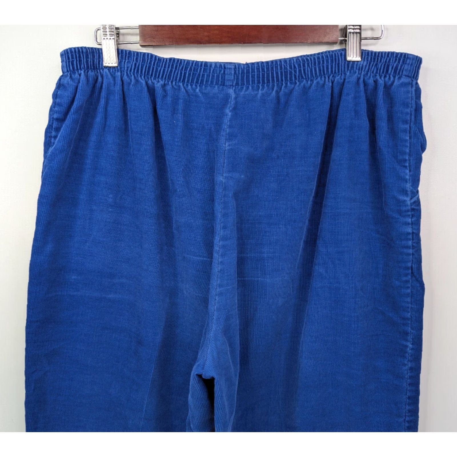 Sears VINTAGE Roebuck & Co. Corduroy Pants Blue Cropped 16 Petite Cowboy USA Capri Jeans? Size 38" / US 16 / IT 52 - 6 Thumbnail