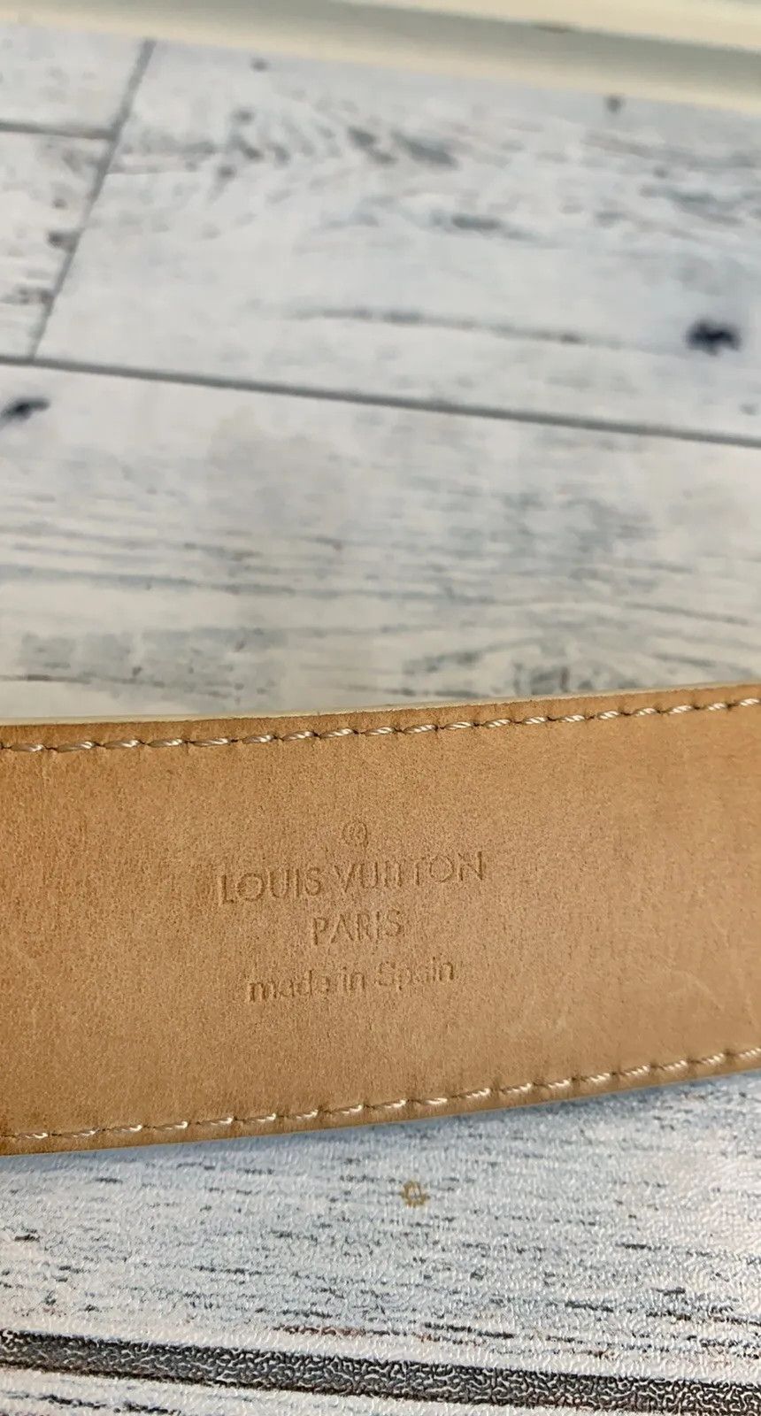 Louis Vuitton Louis Vuitton Damier Azur Canvas Leather Voyage Belt Size 28 - 8 Thumbnail