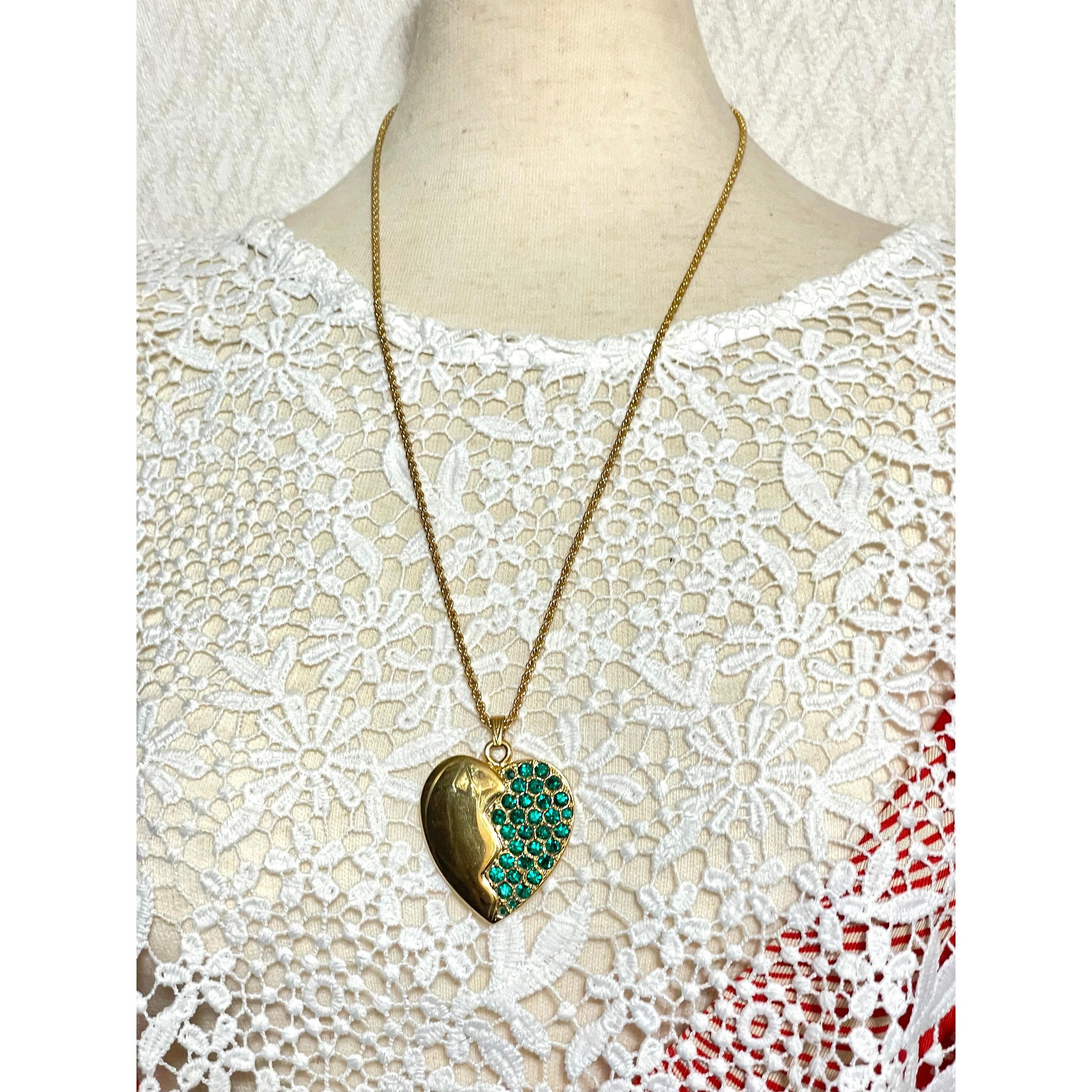 Vintage Yves Saint Laurent chain necklace with heart top
