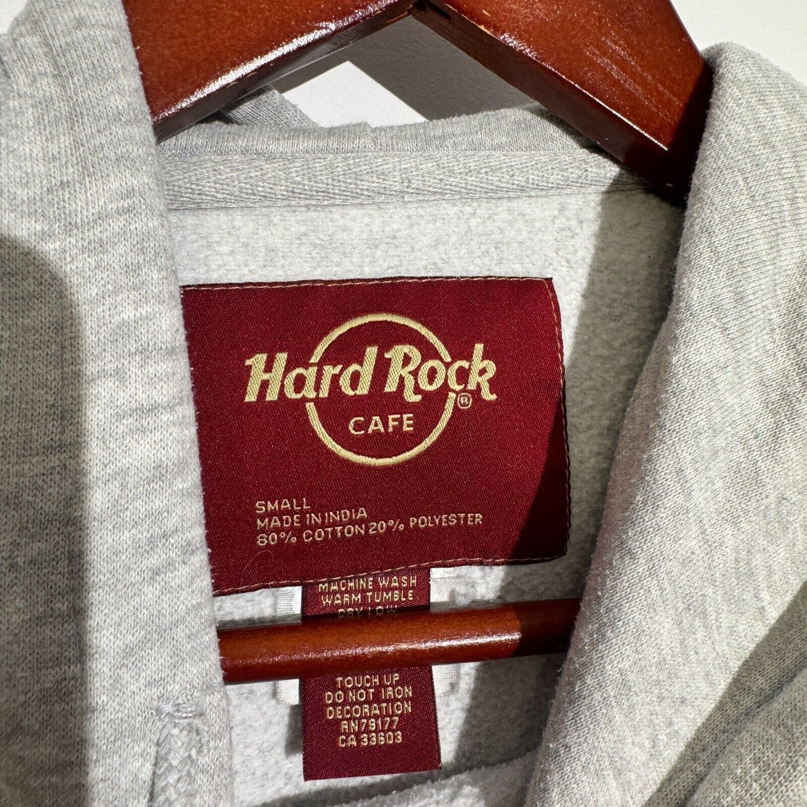 Hard Rock Cafe × Vintage Hard Rock Unisex Gray Cotton Hoodie Size XS Washed 90s USA Size US XS / EU 42 / 0 - 5 Thumbnail
