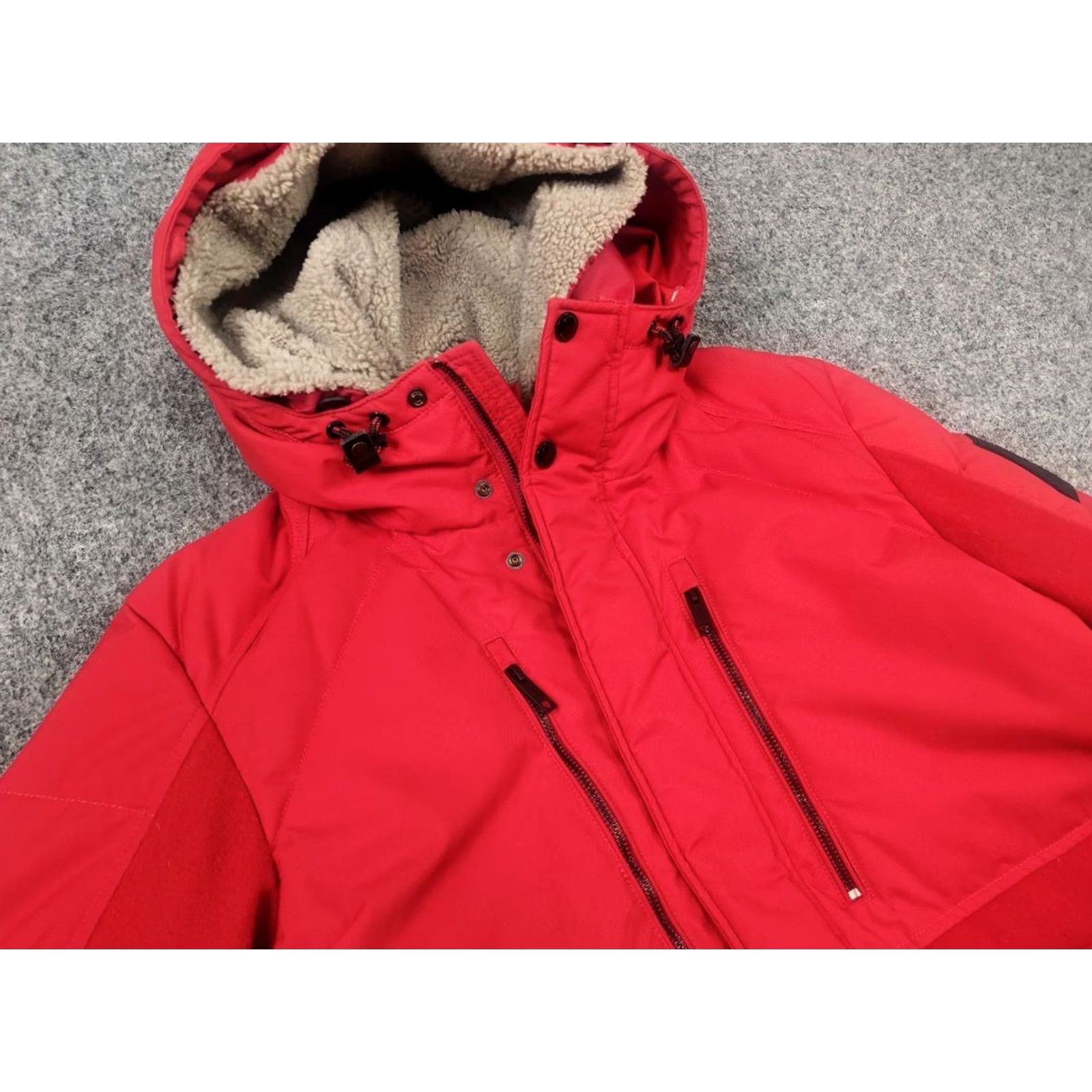 Vintage Strellson Anniversary Edition red jacket Mens Winter down fur hooded PP Size US M / EU 48-50 / 2 - 5 Thumbnail