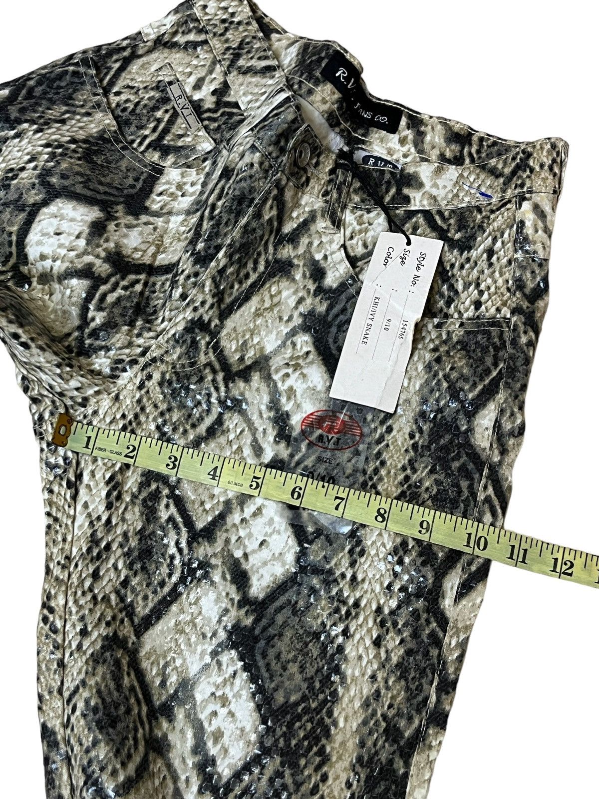 Japanese Brand NWT REVOLT R.V.T JEANS CO SNAKE SKIN PATTERNED FLARED PANTS Size 27" / US 4 / IT 40 - 12 Thumbnail