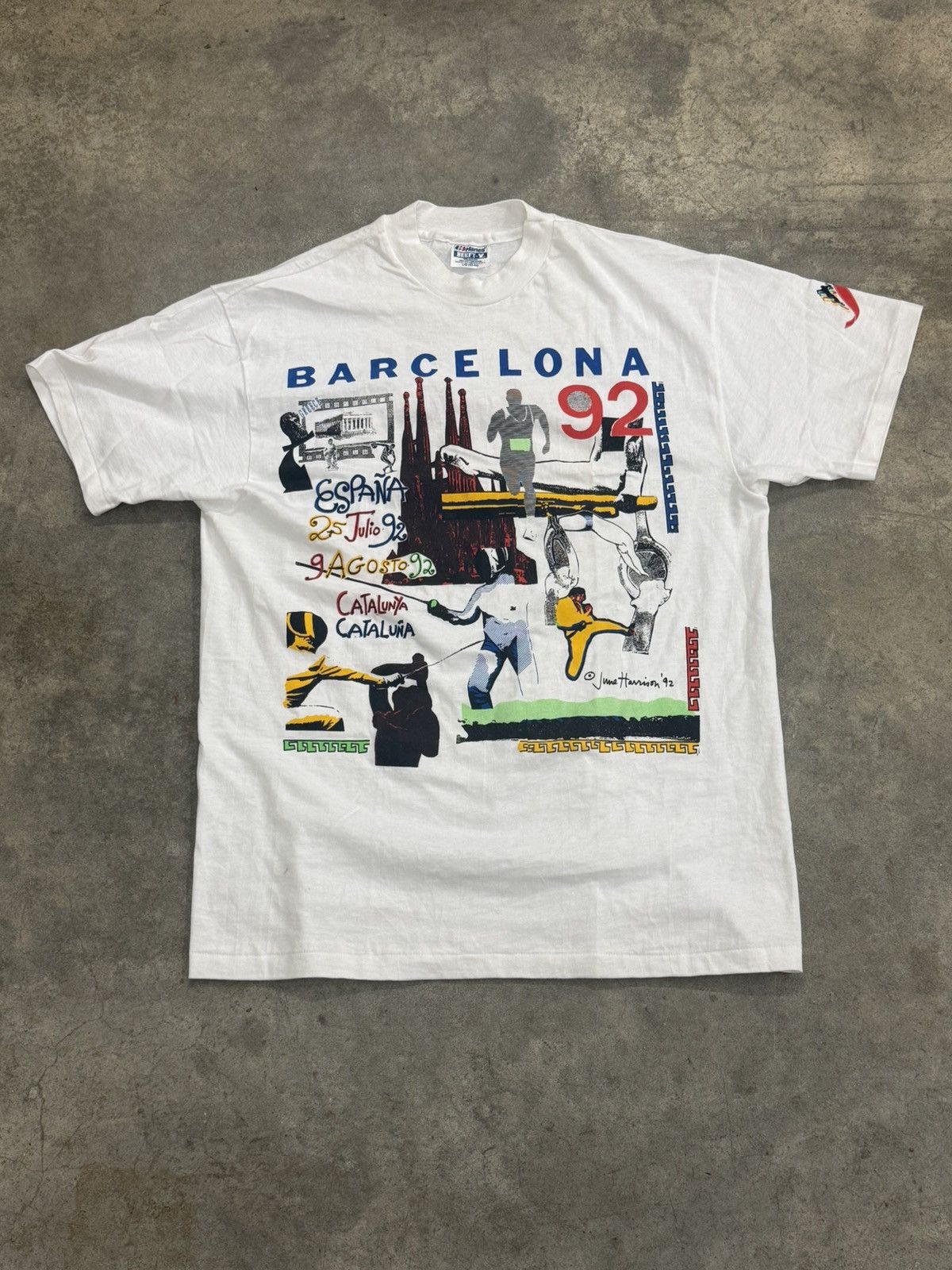 Hanes 1992 Barcelona Summer Olympics Vintage Tee Size US L / EU 52-54 / 3 - 1 Thumbnail