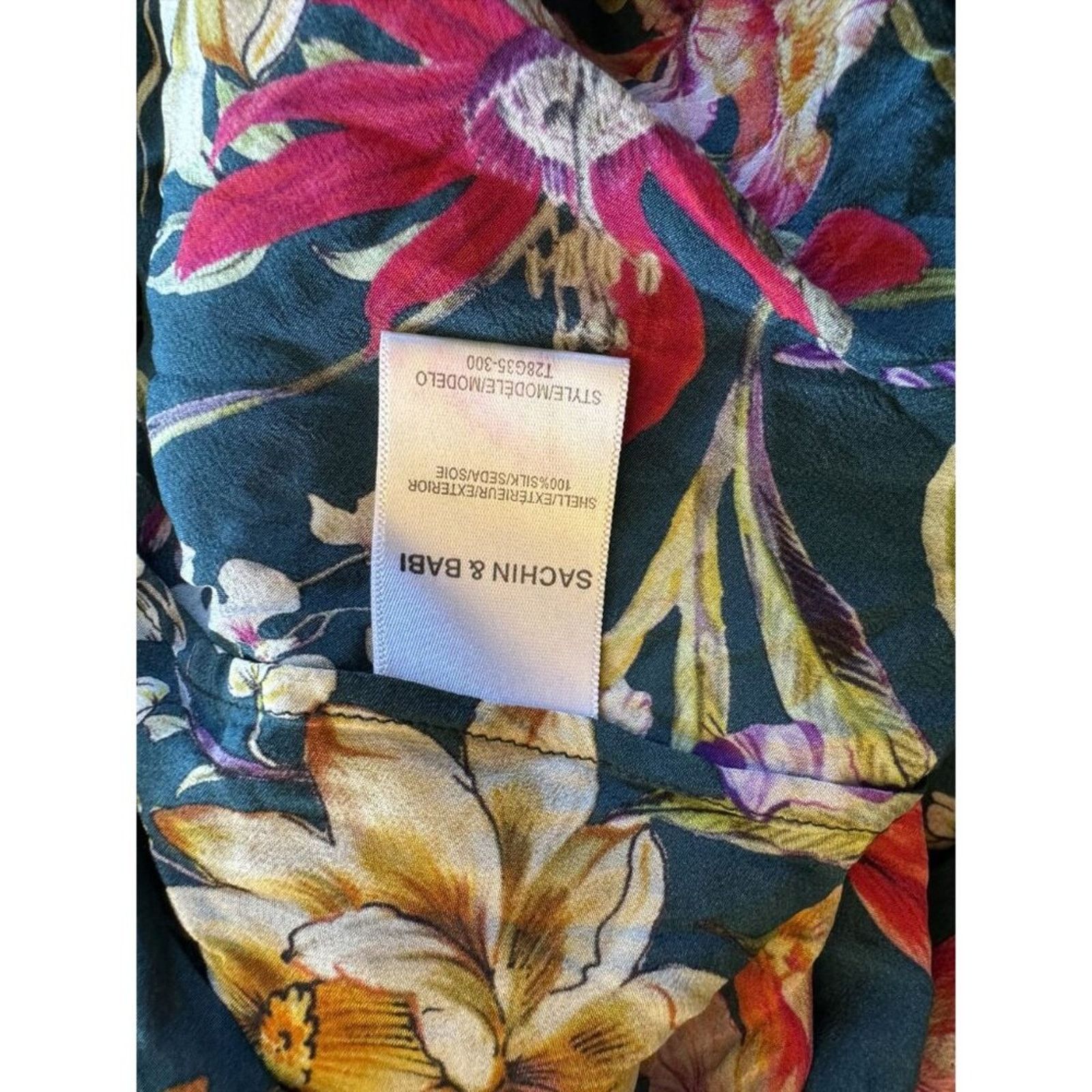 Sachin & Babi Ladies 8 Sachin & Babin Stunning 100% Silk Floral Maxi Dress Size M / US 6-8 / IT 42-44 - 3 Thumbnail