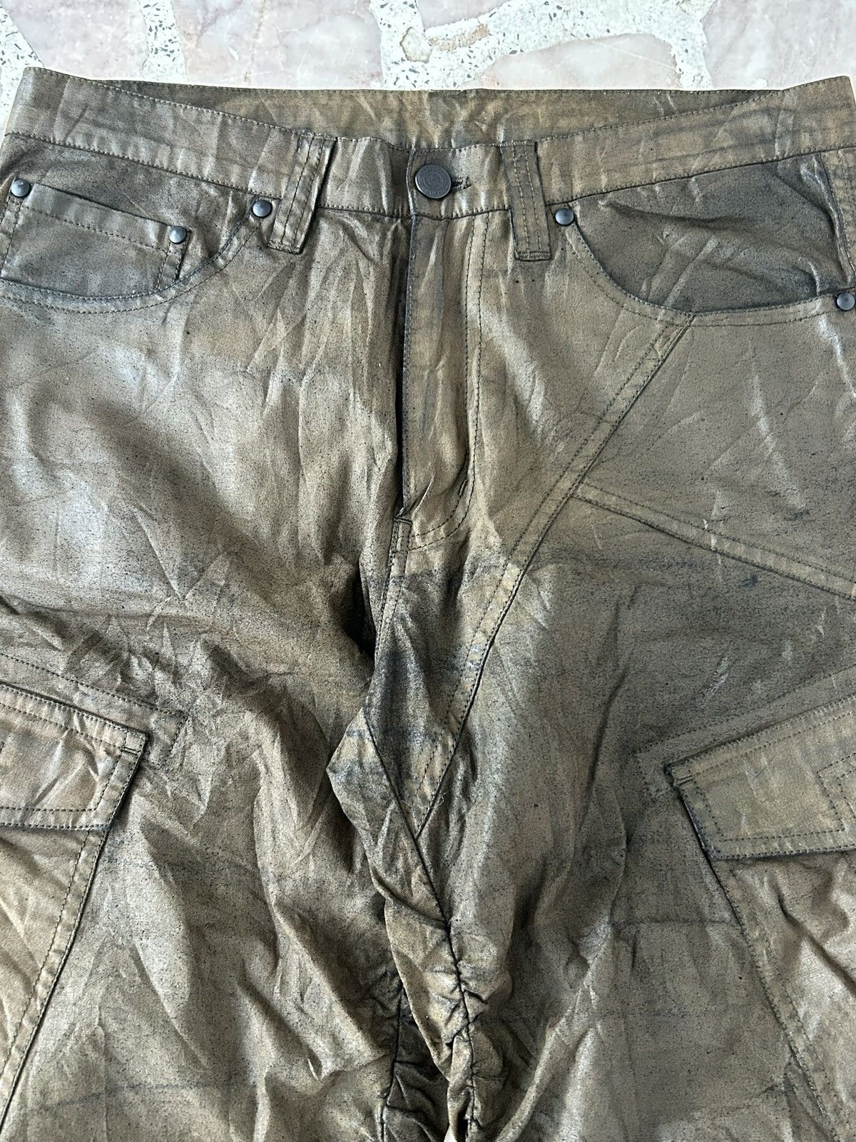 Tornado Mart Tornado Mart Japan Green Army Waxed Crop Pants Size US 30 / EU 46 - 4 Thumbnail