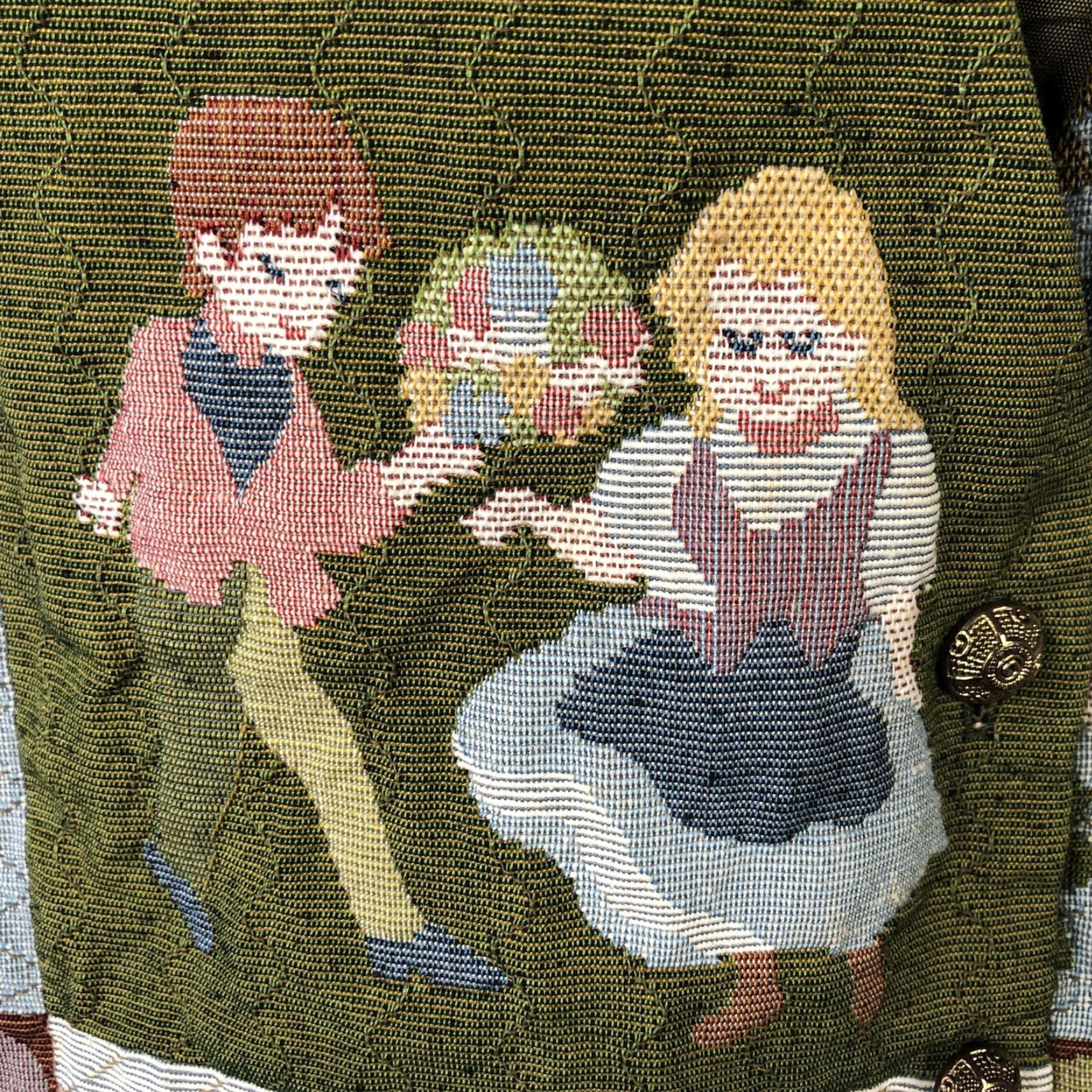 Vintage VINTAGE Backroad Blues Vest Womens Medium Green Tapestry Patchwork Button 90s Size M / US 6-8 / IT 42-44 - 3 Thumbnail