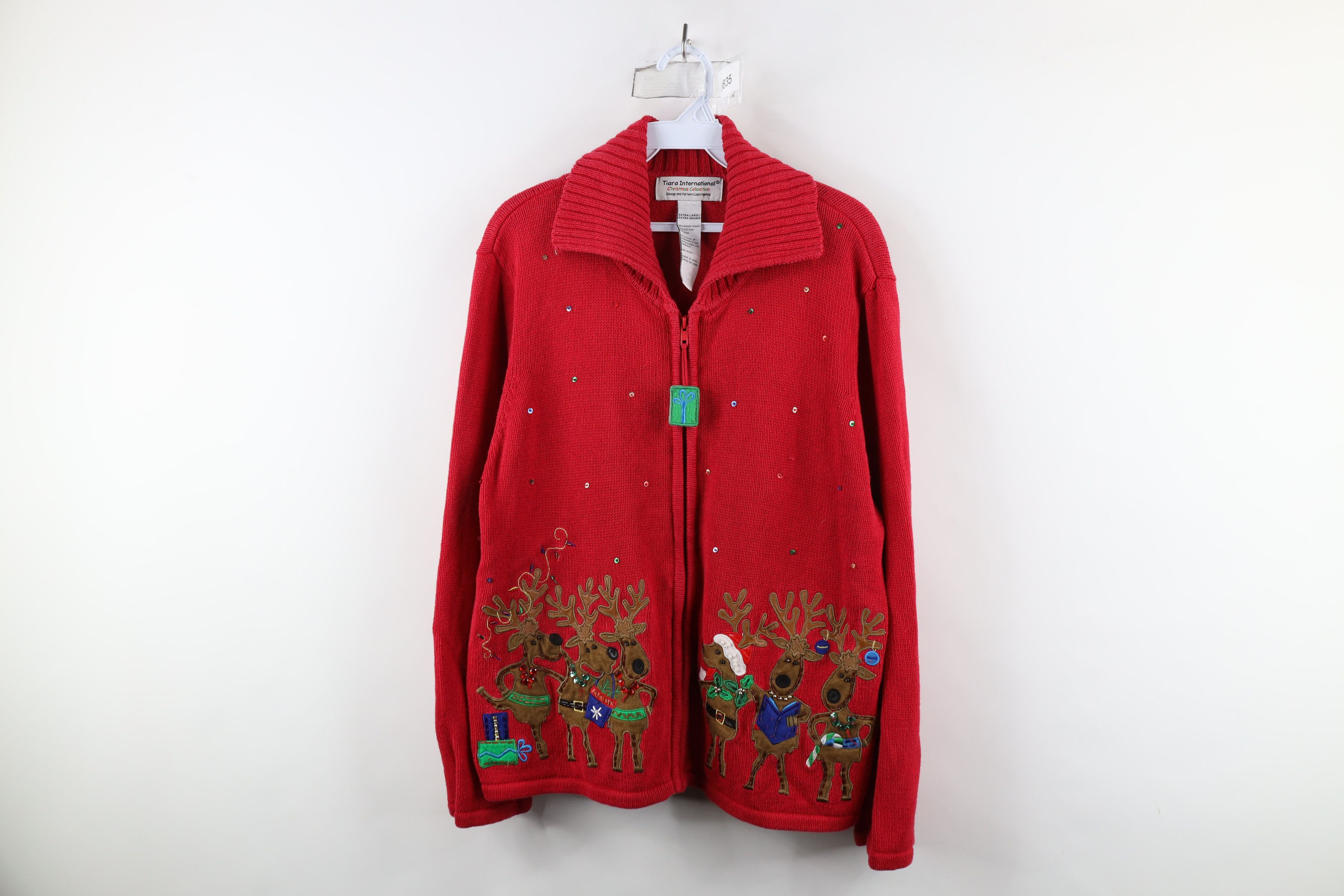 Vintage Vintage 90s Streetwear Knit Full Zip Cardigan Sweater Size XL / US 12-14 / IT 48-50 - 1 Thumbnail
