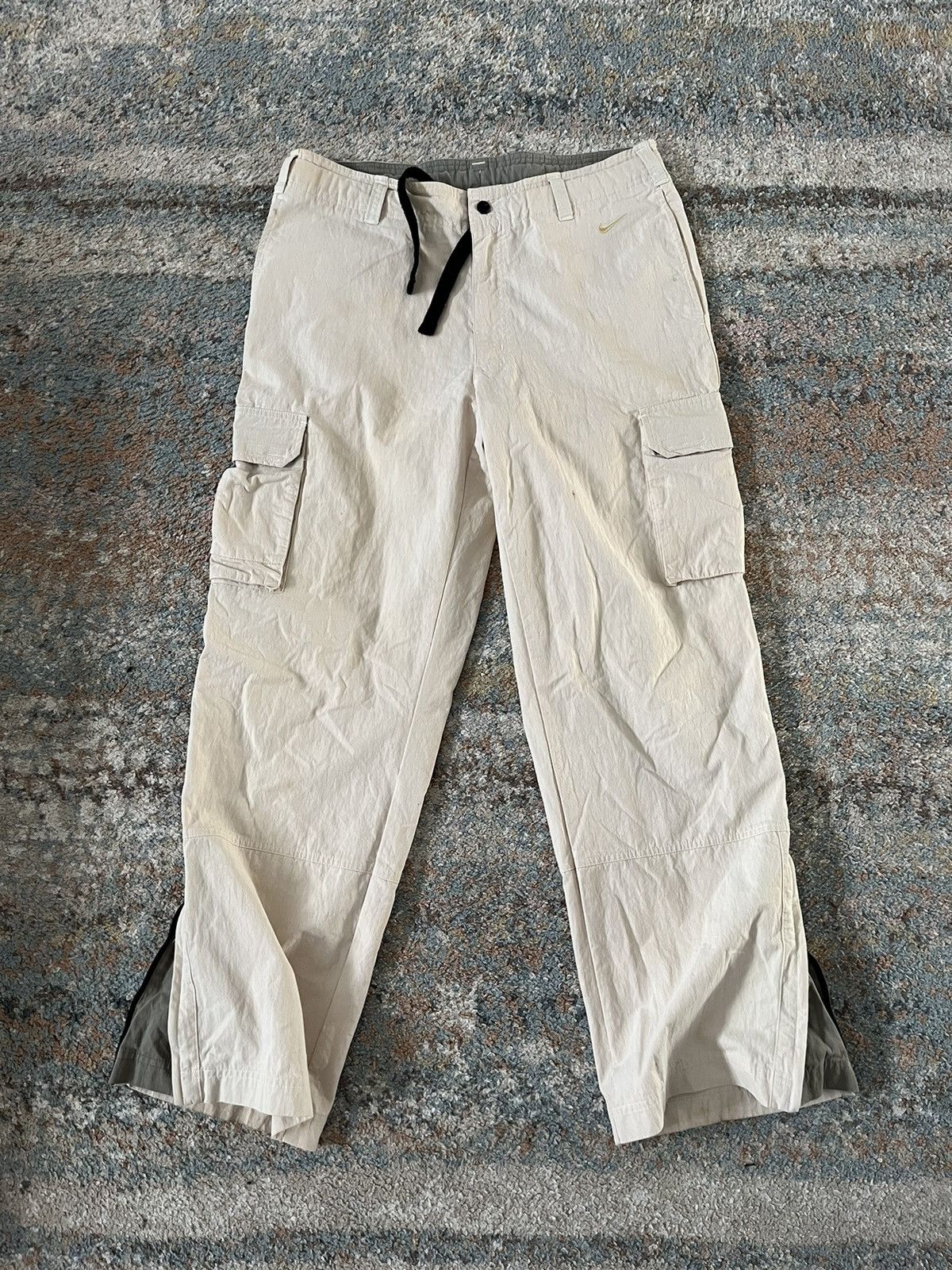 Vintage VTG Y2K Nike Flare Cargo Pants Tan 34x30 Size US 34 / EU 50 - 7 Thumbnail