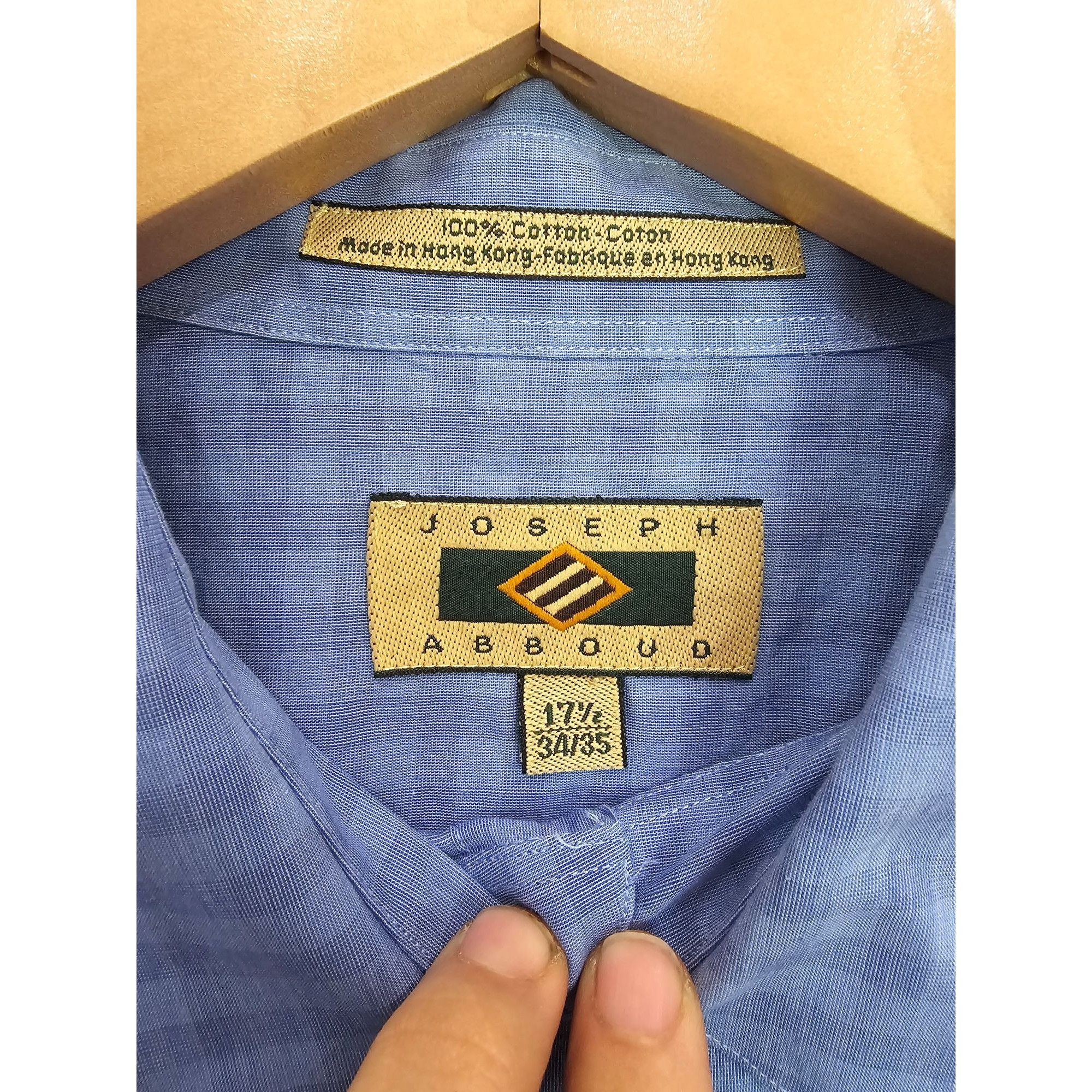Joseph Abboud Joseph Abboud Men's Blue Checkered Dress Shirt 17.5 34/35 Lo Size US XL / EU 56 / 4 - 2 Thumbnail