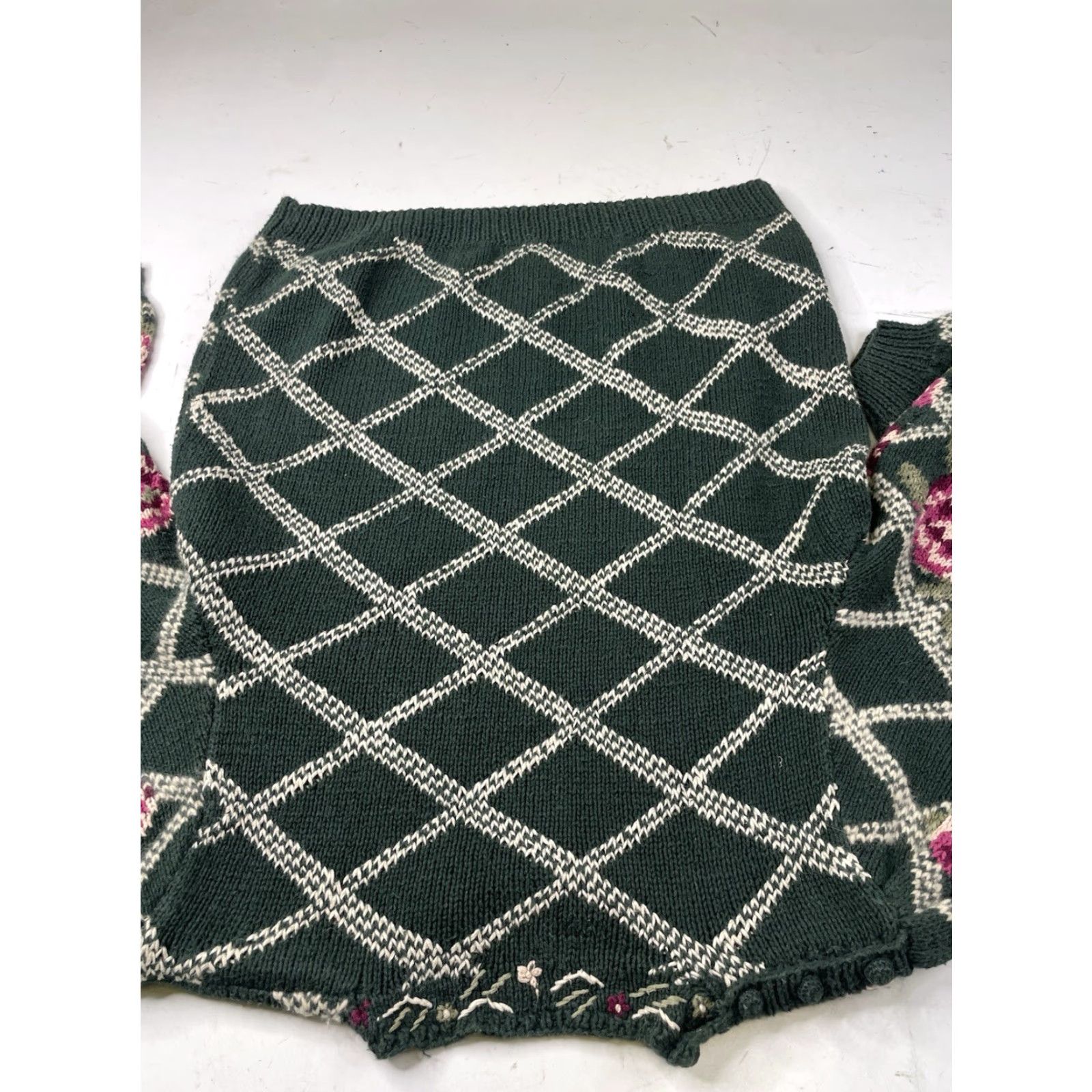 Vintage VINTAGE Pappagallo Rose Sweater Womens Size L Green Cotton Blend Knit Pullover Heavyweight Retro Size L / US 10 / IT 46 - 8 Thumbnail