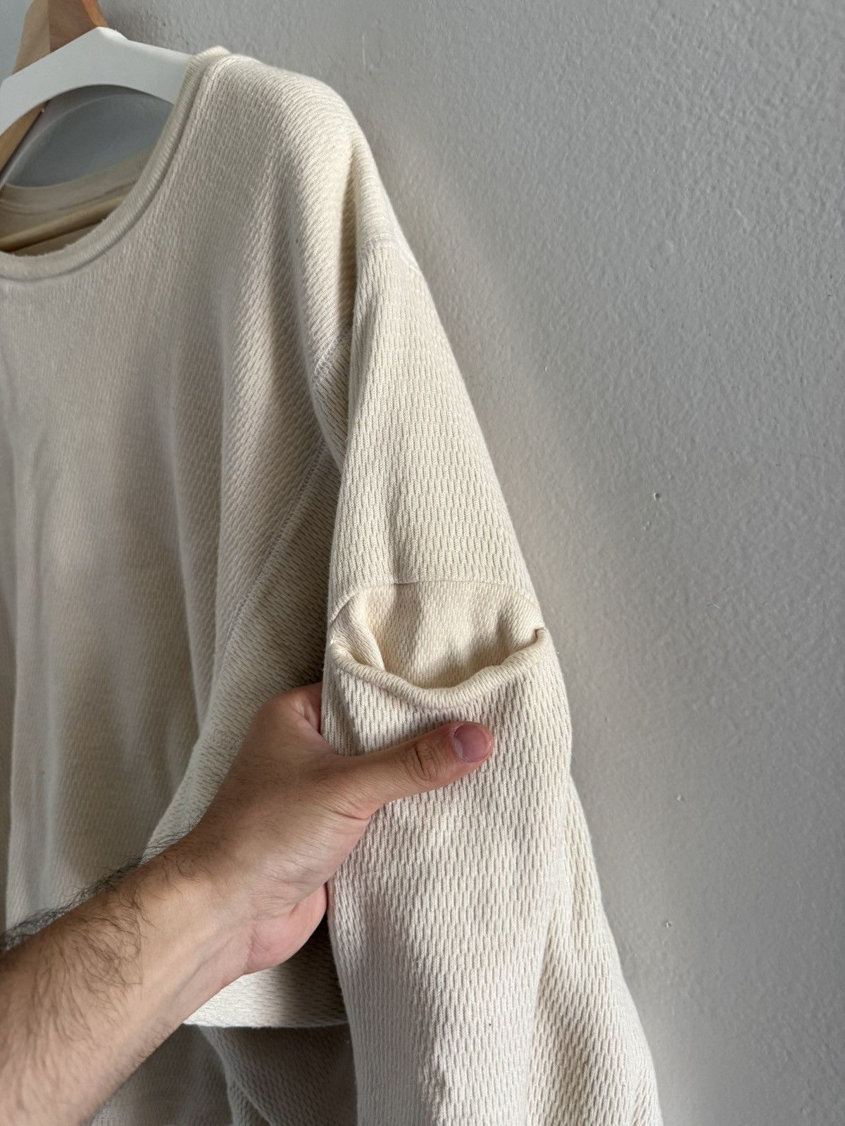 Kanye West SAMPLE Yeezy Season 7 Double Layer Thermal Upcycled Crewneck Size US L / EU 52-54 / 3 - 6 Thumbnail