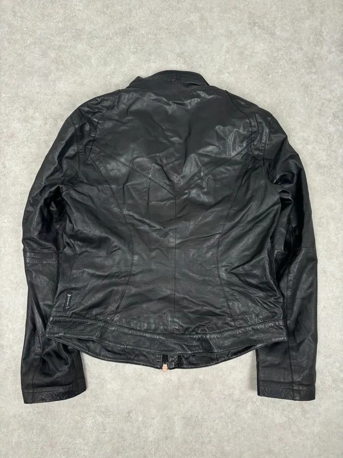 Armani 2000s Armani Black High-Neck Avant-Garde Leather Jacket Size US S / EU 44-46 / 1 - 7 Thumbnail