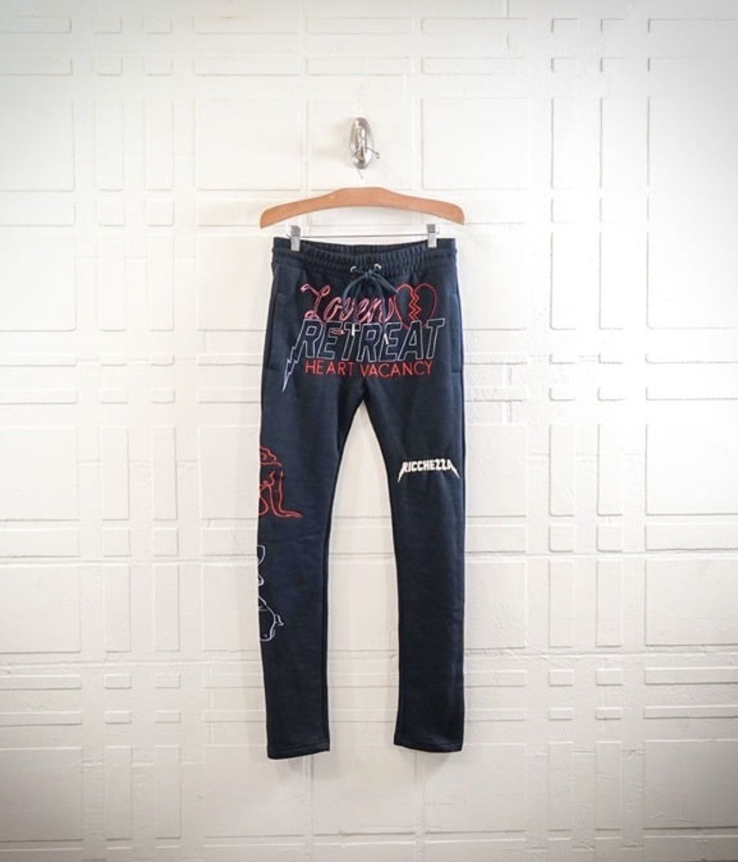 image of Richezza “Lovers Retreat” Sweatpants Size S in Blue, Men's