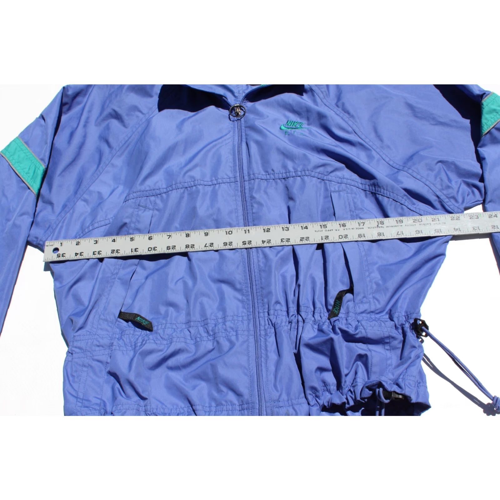 Nike VINTAGE Nike F.I.T. Fit Windbreaker Jacket Womens M Blue Teal Drawstring 80s 90s Size M / US 6-8 / IT 42-44 - 5 Thumbnail