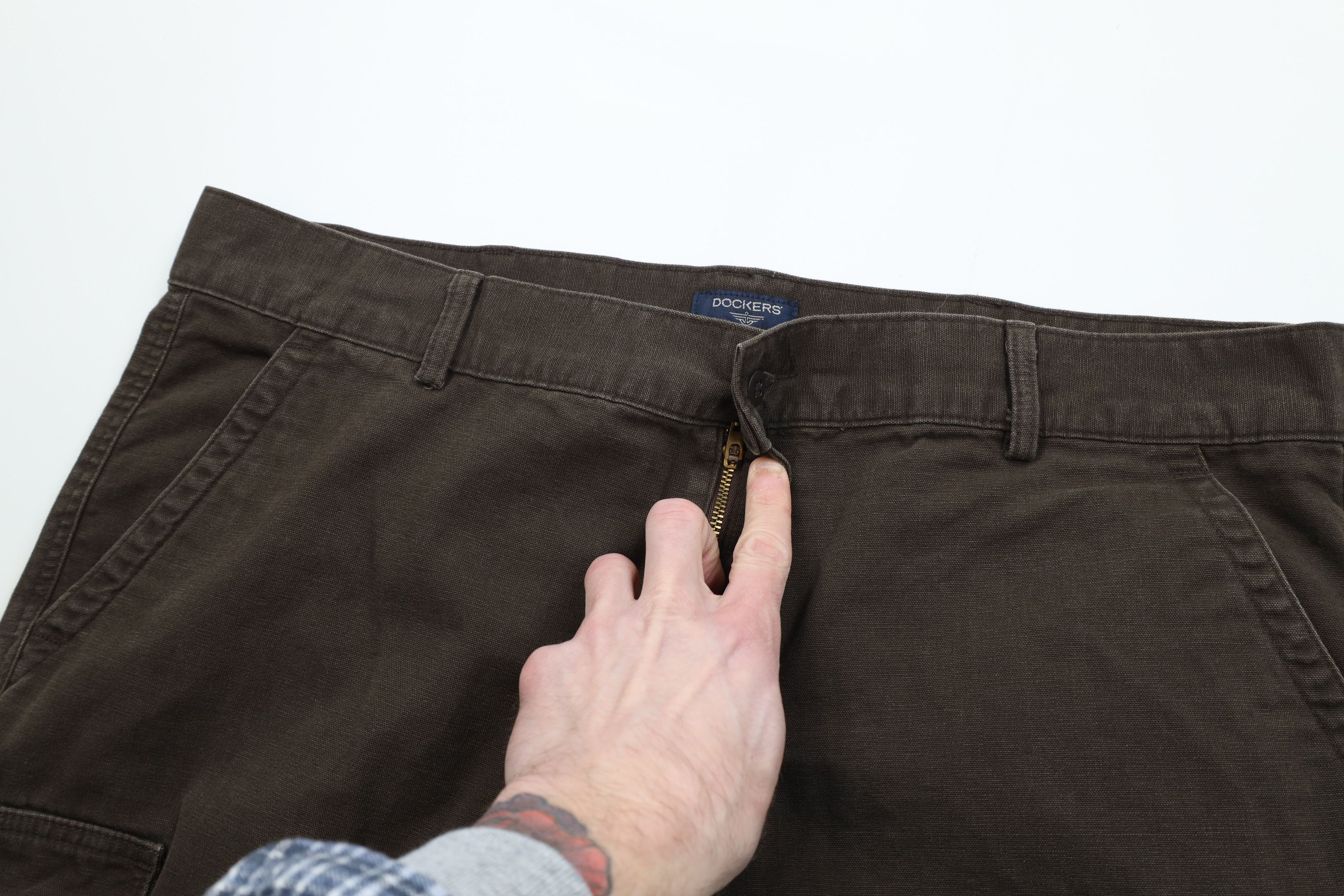 Vintage Vintage 90s Y2K Streetwear Canvas Wide Leg Cargo Pants Brown Size US 40 / EU 56 - 7 Thumbnail