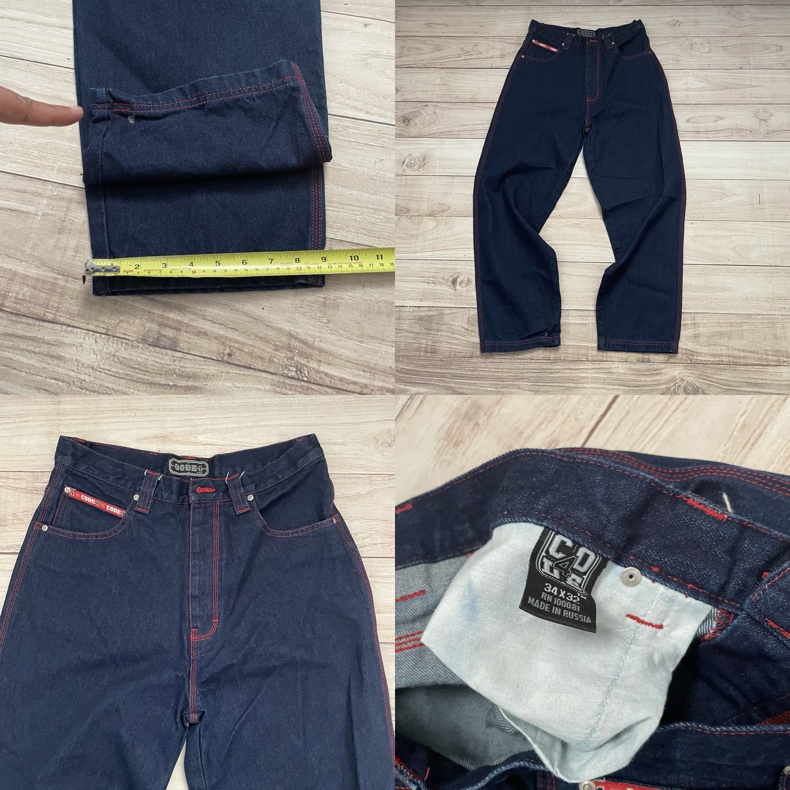 Vintage VINTAGE Code 4 Denim Jacket XL BAGGY 34 Jeans Chubiggie Trucker NY 2000s Men Size US 36 / EU 52 - 11 Thumbnail