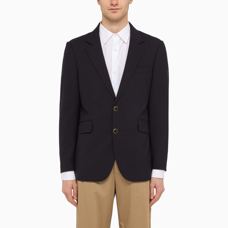 image of Pt Torino Navy Blue Single-Breasted Jacket In Wool Blend, Men's (Size XL)