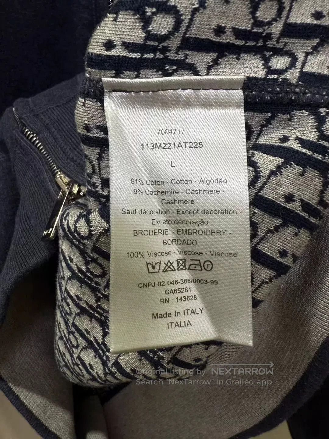 Dior dior navy logo cashmere hoodie jacket. Size US L / EU 52-54 / 3 - 3 Thumbnail