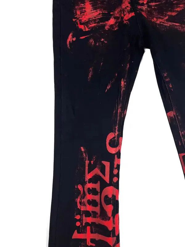 Jean Handmade monogrammed Y2K punk micro flare jeans Size US 28 / EU 44 - 3 Thumbnail