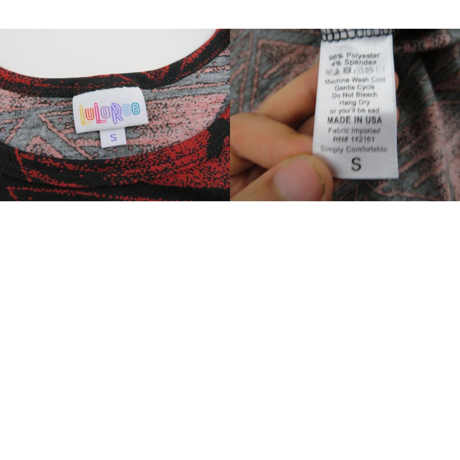 Vintage VINTAGE LuLaRoe Carly Dress Womens Small Red Black Geometric Print High Low Hem Stretchy Size S / US 4 / IT 40 - 8 Thumbnail