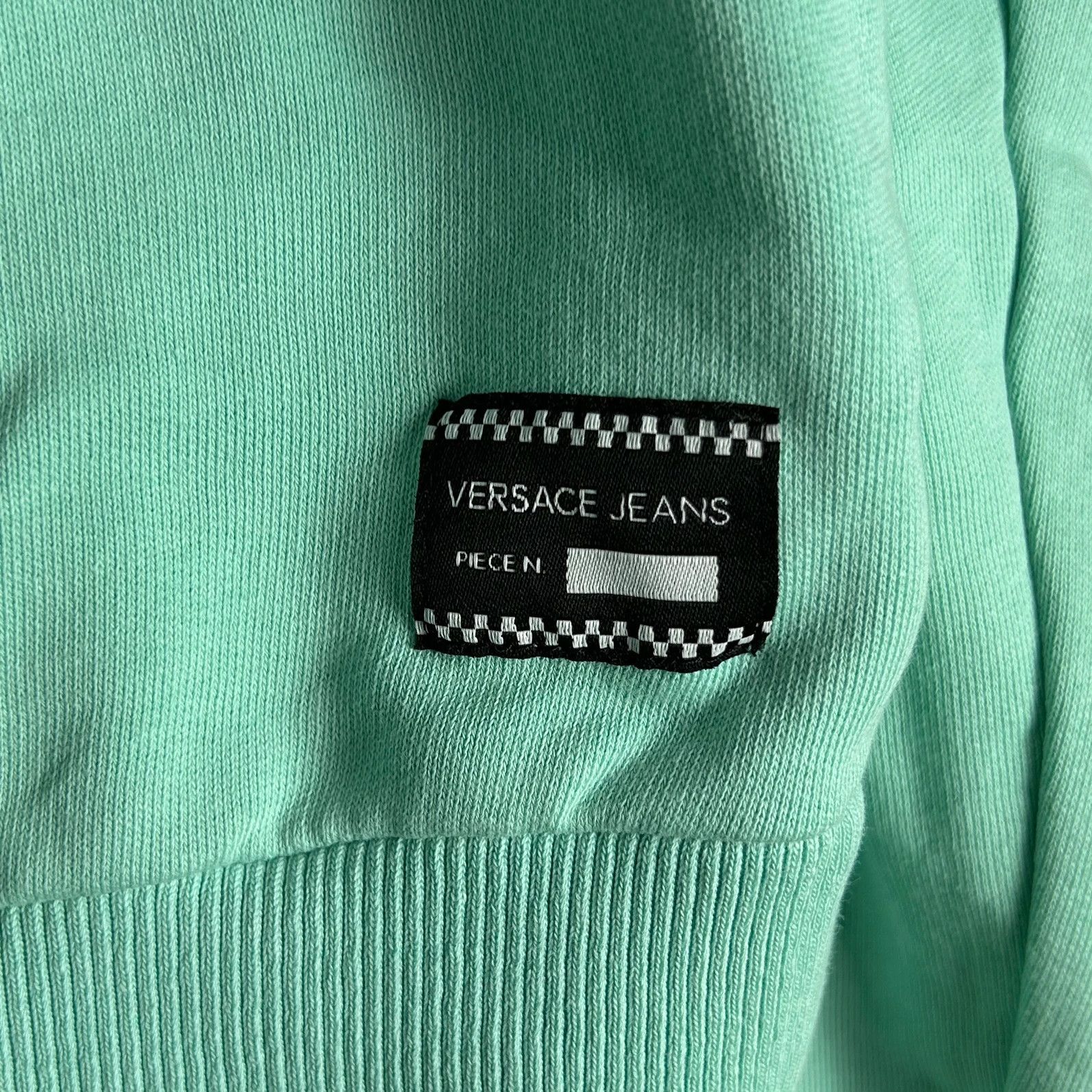 Designer × Versace × Versace Jeans Couture Versace Jeans mint hoodie crop top big logo print spellout Size XS / US 0-2 / IT 36-38 - 10 Thumbnail