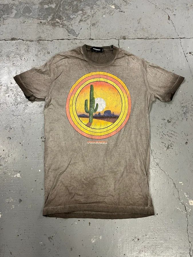 Dsquared2 SS2017 Dsquared2 Grey & Orange Cactus Sunset T-Shirt Size US M / EU 48-50 / 2 - 1 Thumbnail