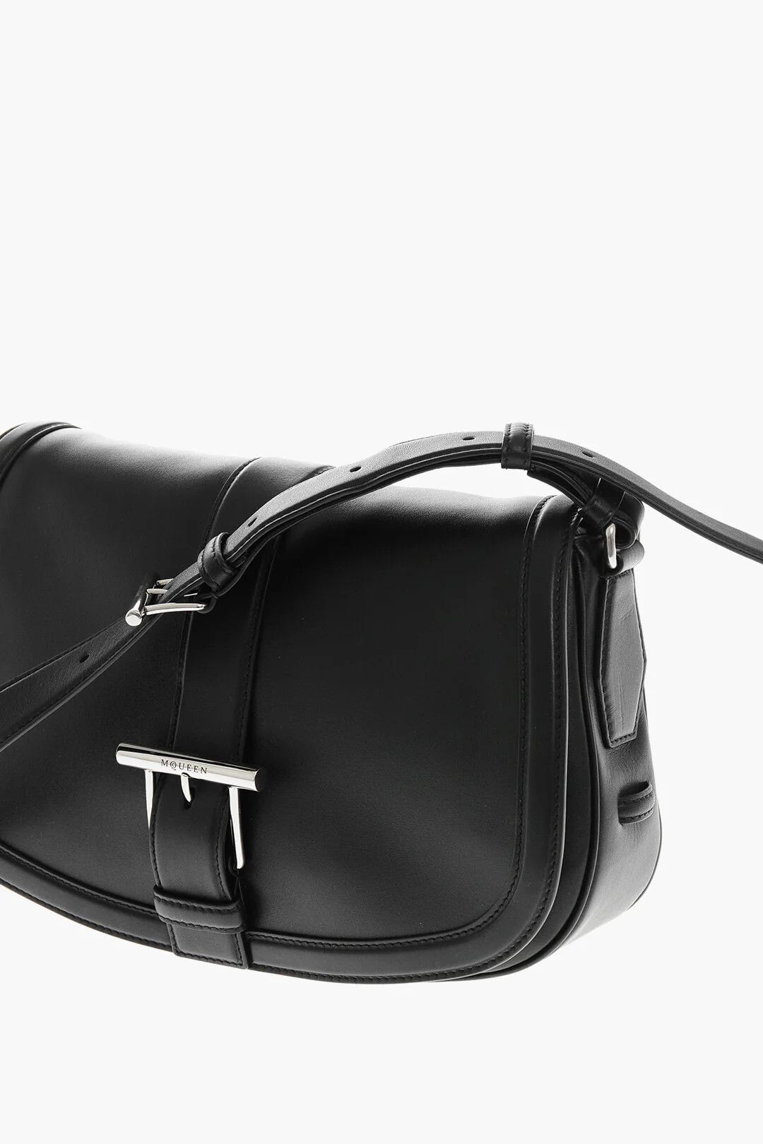 Alexander McQueen og1mm0426 Size: OS / Maxi Leather Saddle Bag in Black Size ONE SIZE - 3 Thumbnail