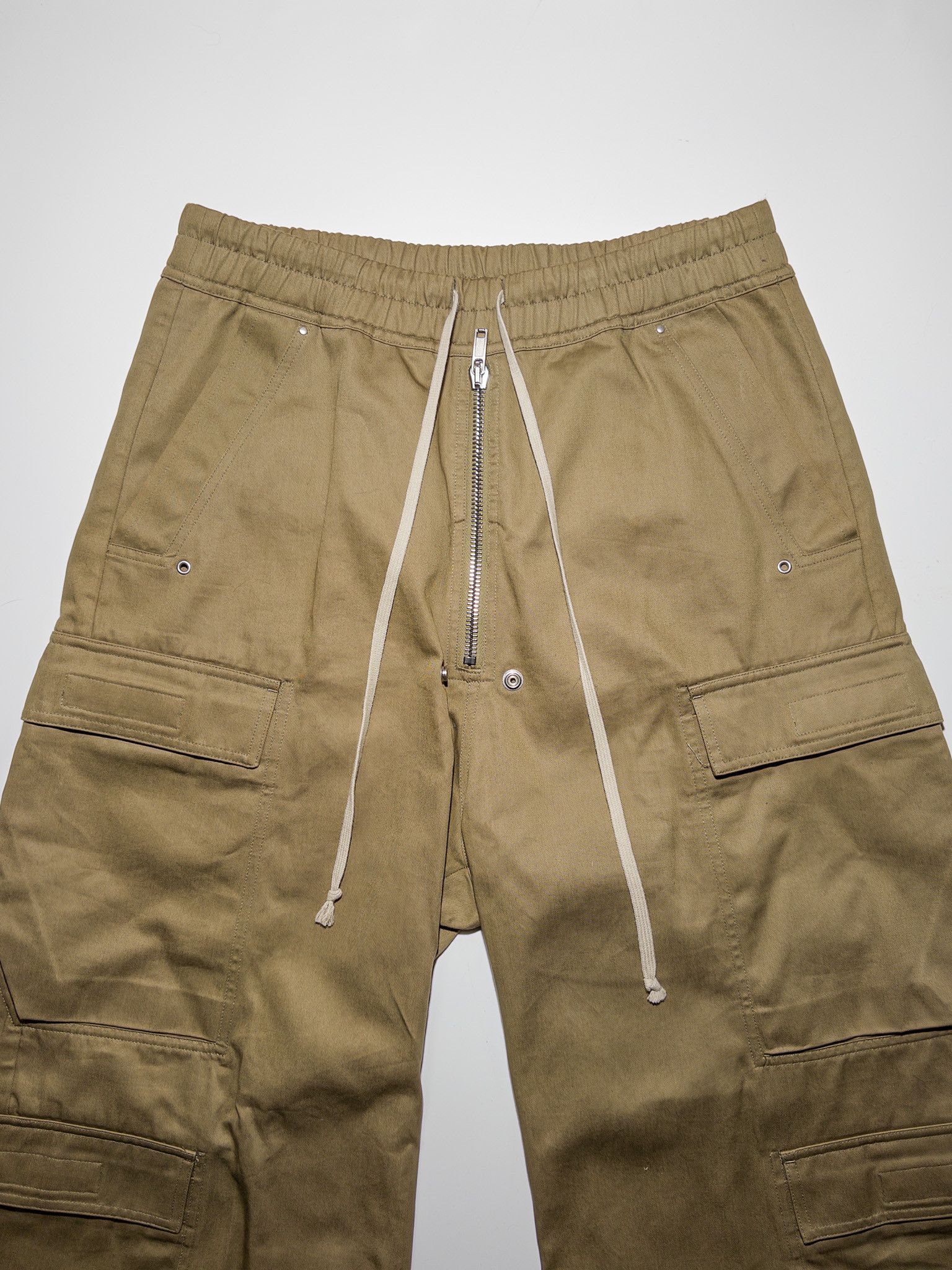 Rick Owens Drkshdw Rick Owens DRKSHDW Khaki Double Jumbo Belas Cargo Pants Size US 32 / EU 48 - 3 Thumbnail