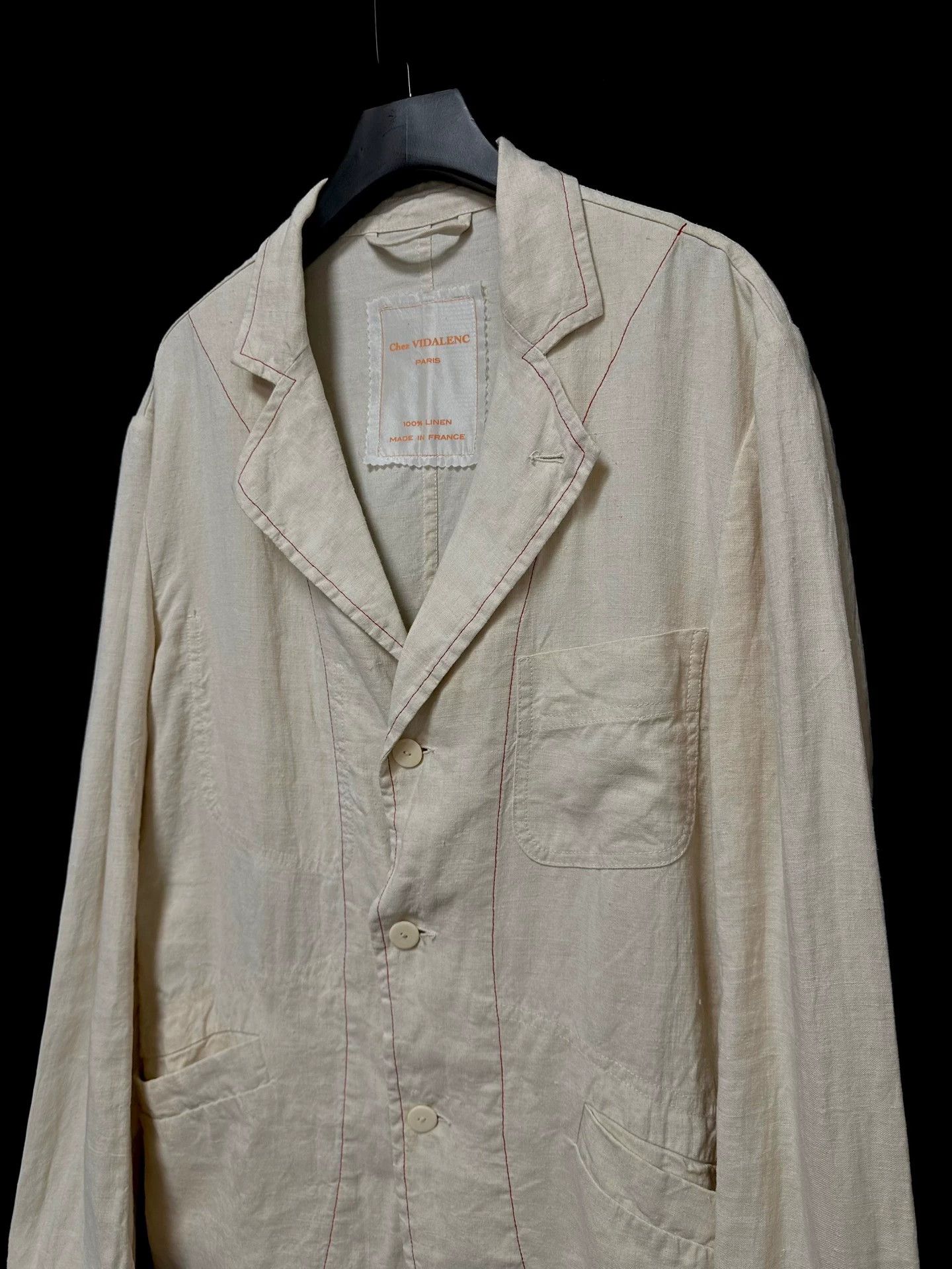 Other Chez VIDALENC Hand-stitched Linen Jacket Tea Dyed Size US M / EU 48-50 / 2 - 7 Thumbnail