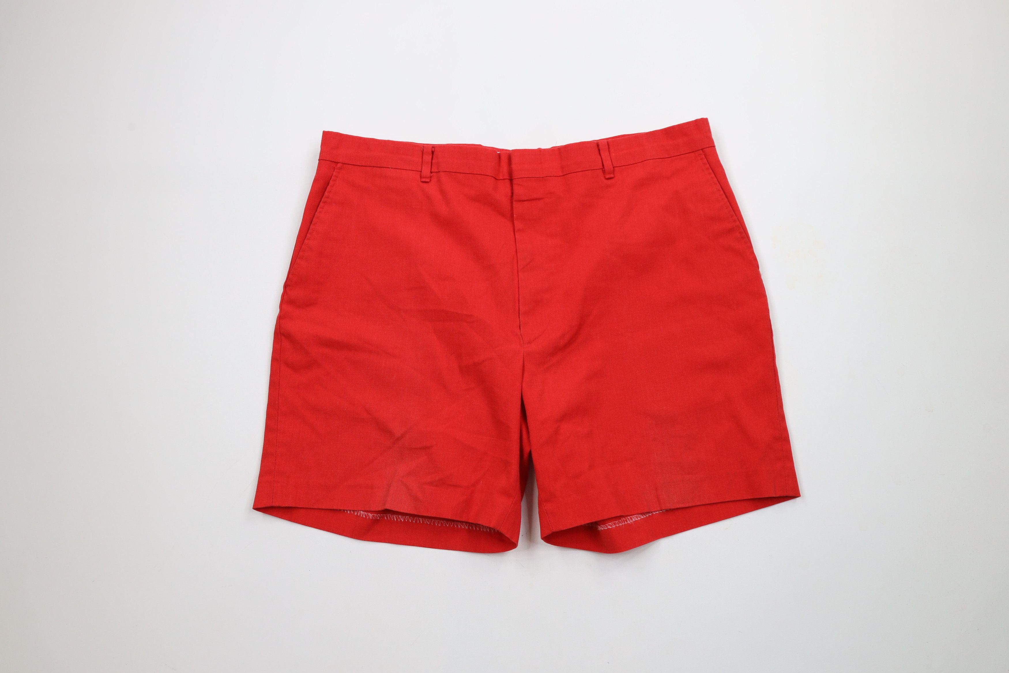 Vintage Vintage 70s Streetwear Above Knee Chino Shorts Red USA Size US 36 / EU 52 - 1 Thumbnail