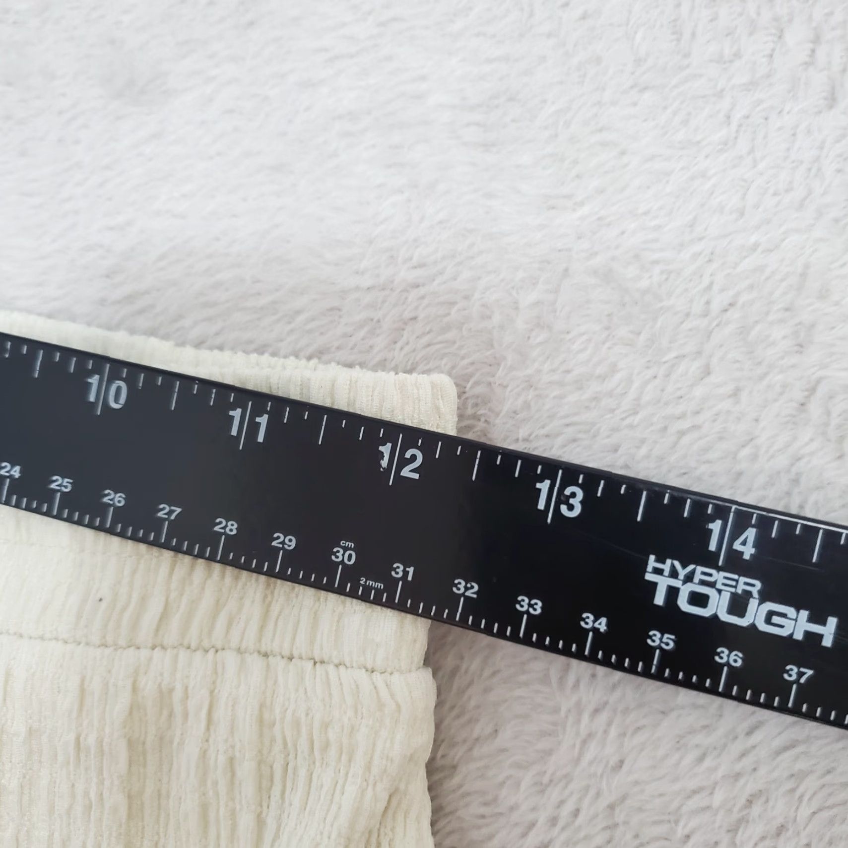 Vintage Pretty Garbage Pants Women S Ivory Crinkle HIgh Rise Pull On Lined Stretch Flaw Size 28" / US 6 / IT 42 - 4 Thumbnail