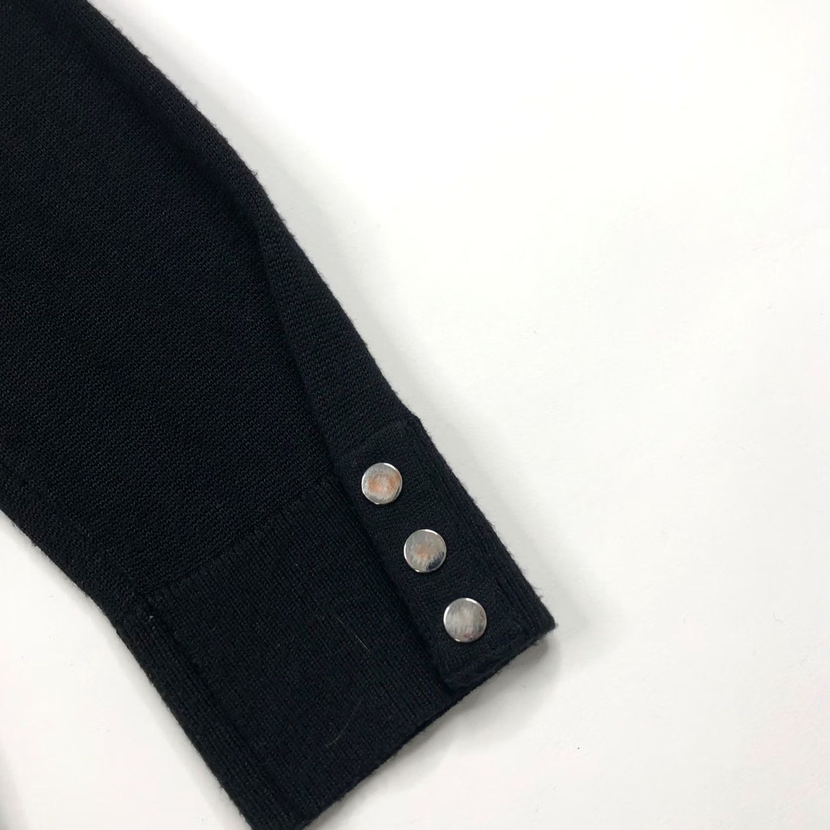 White House Black Market White House Black Market Cardigan Sweater Open Front Black Knit M Womens Long Sleeve V-Neck Size M / US 6-8 / IT 42-44 - 2 Thumbnail