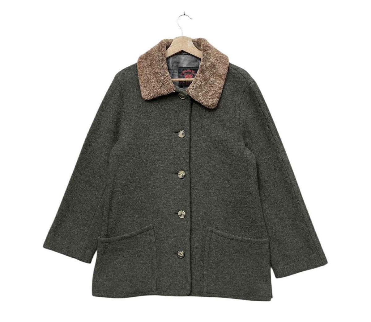 RARE 🔥 Old England Paris Wool Peacoat With Faux Fur Collar
