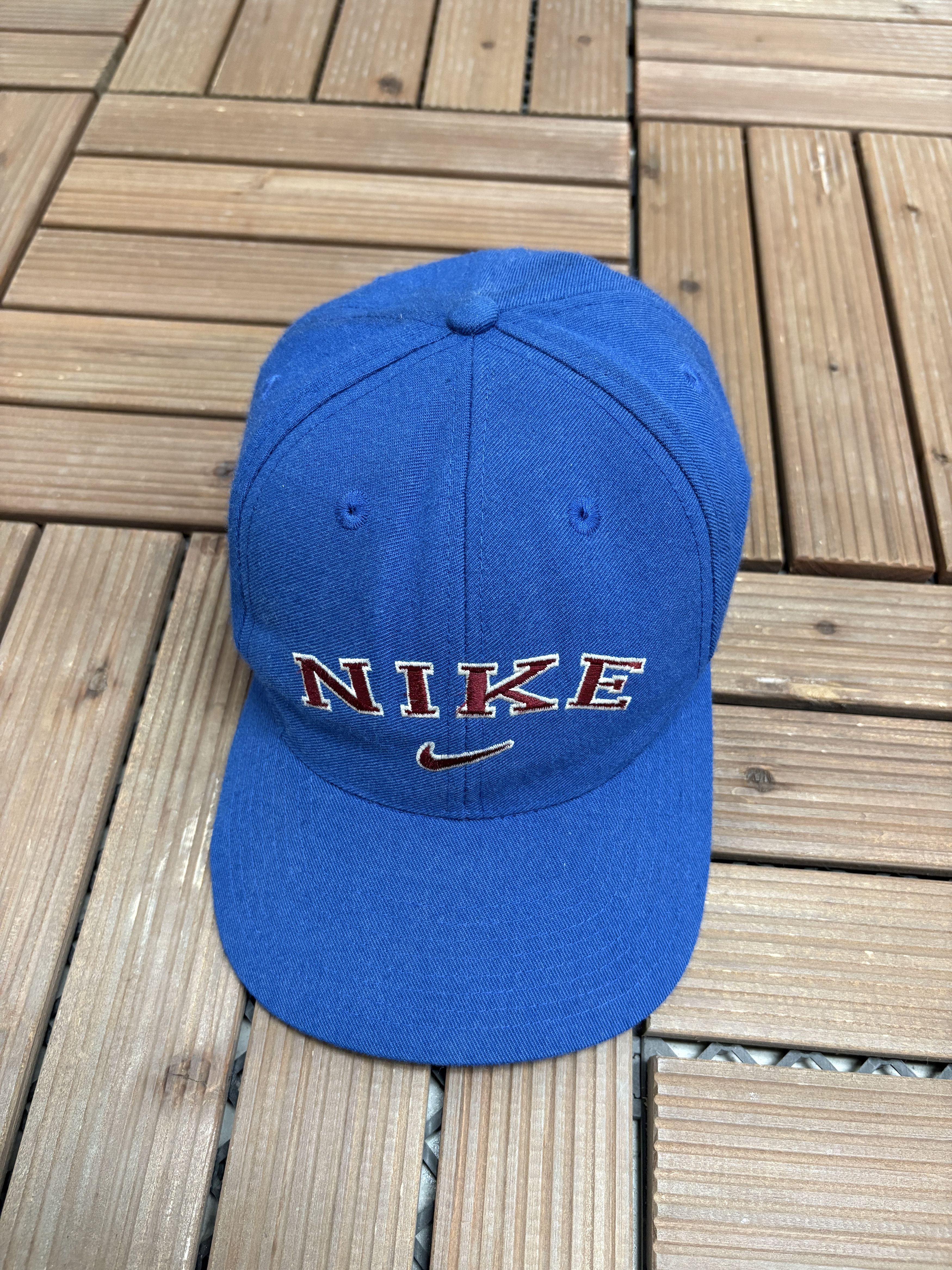 Nike Nike Spell Out Embroidered Vintage Blue Snap Back Hat Cap Size ONE SIZE - 1 Thumbnail