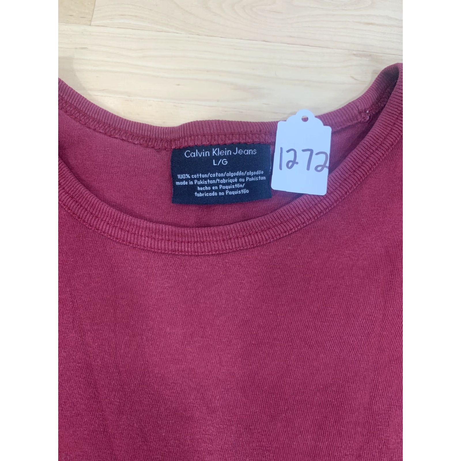 Calvin Klein VINTAGE Calvin Klein Red T Shirt Short Sleeve L Men 90s Regular Size L Shirts Red Calvin Klein 1272 Mens Size US L / EU 52-54 / 3 - 3 Thumbnail