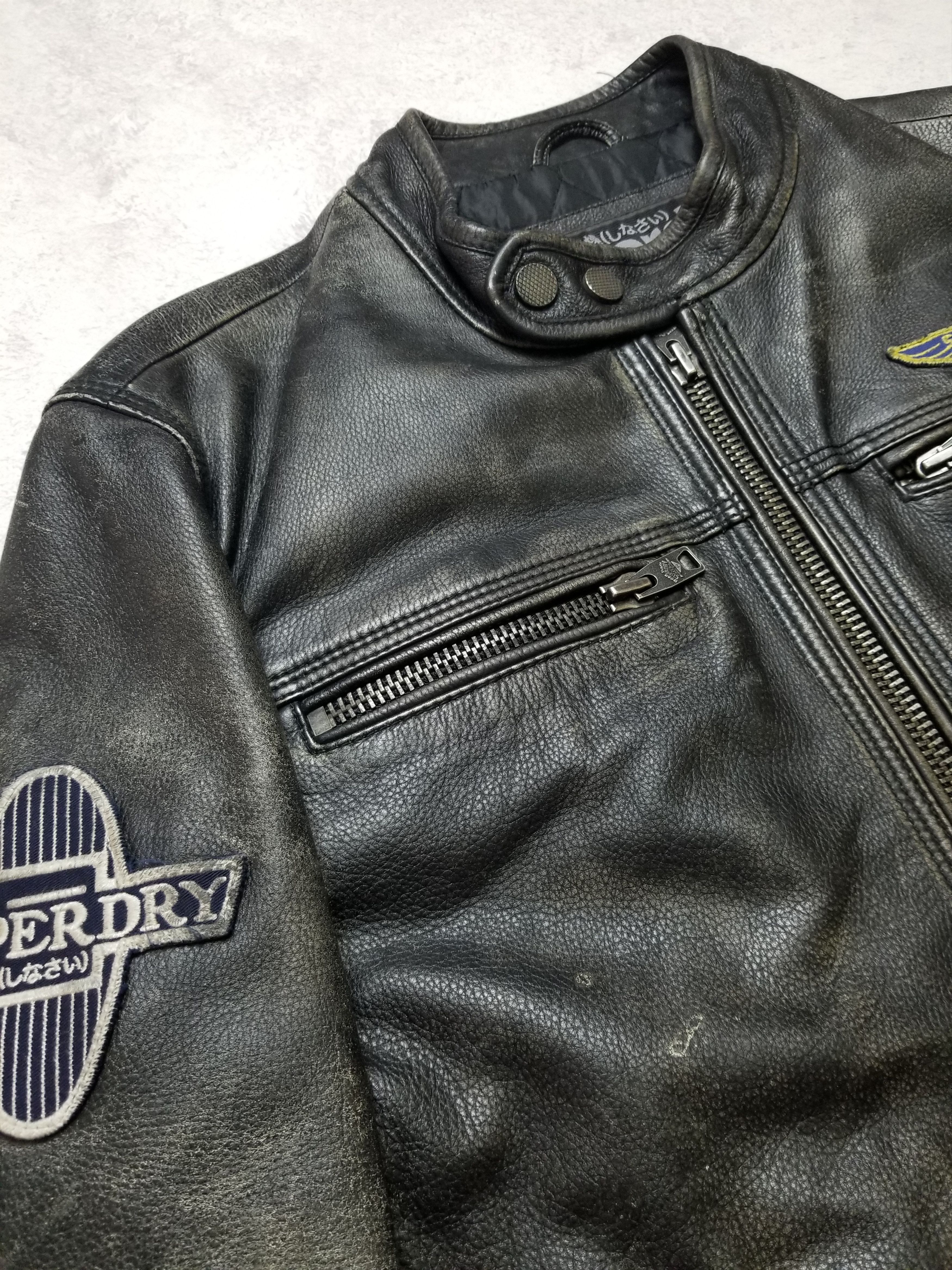 Superdry Leather Motorcycle Jacket RARE Limited UK Indian Chief Size US L / EU 52-54 / 3 - 16 Thumbnail